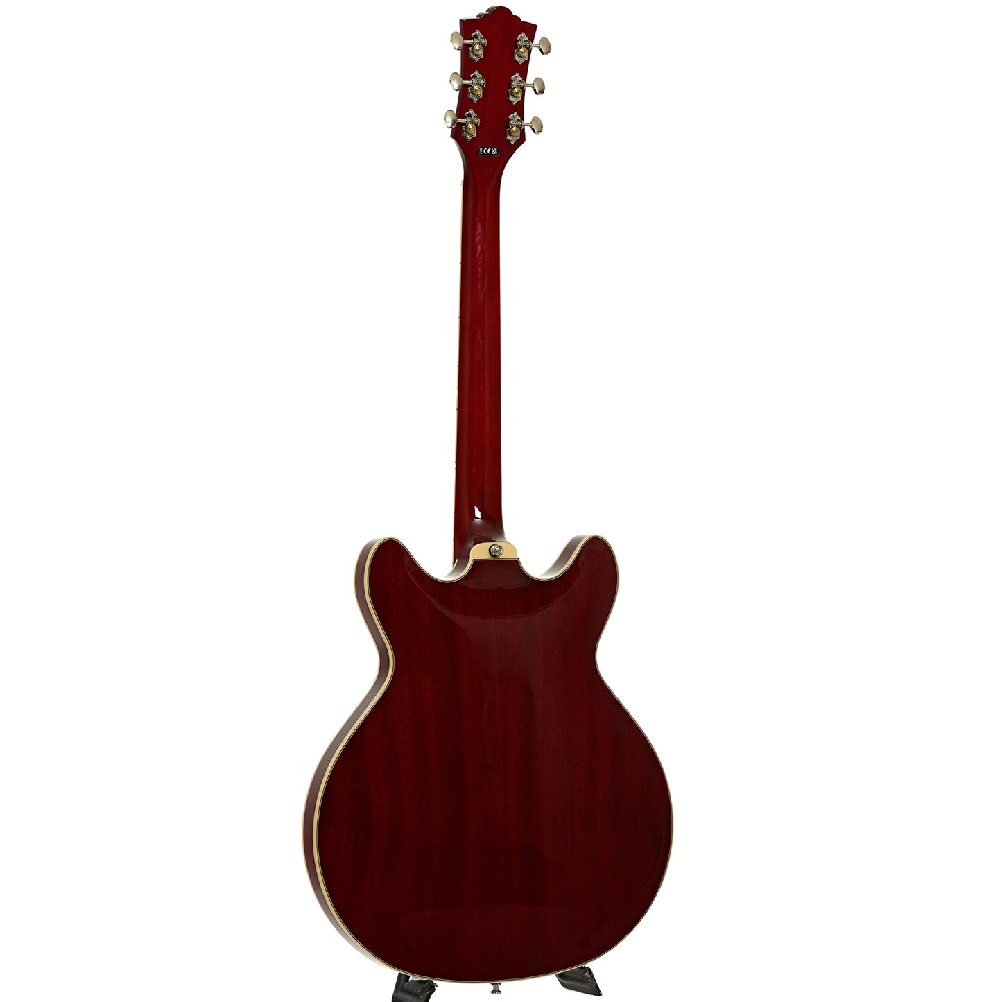 Full back and side of Guild Starfire I Cherry Red Left Handed Semi-Hollow Body Electric Guitar