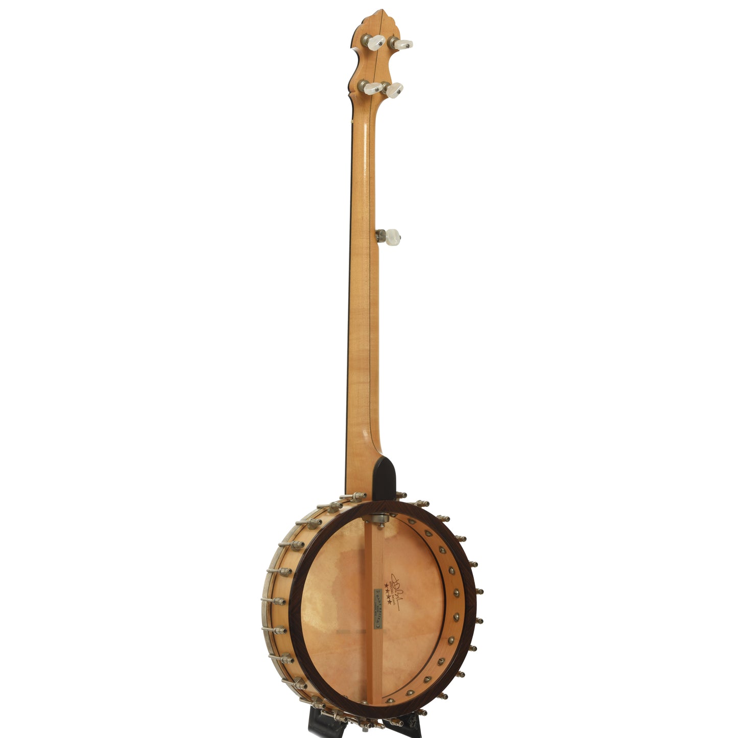 Full back and side of Bart Reiter Special Openback Banjo