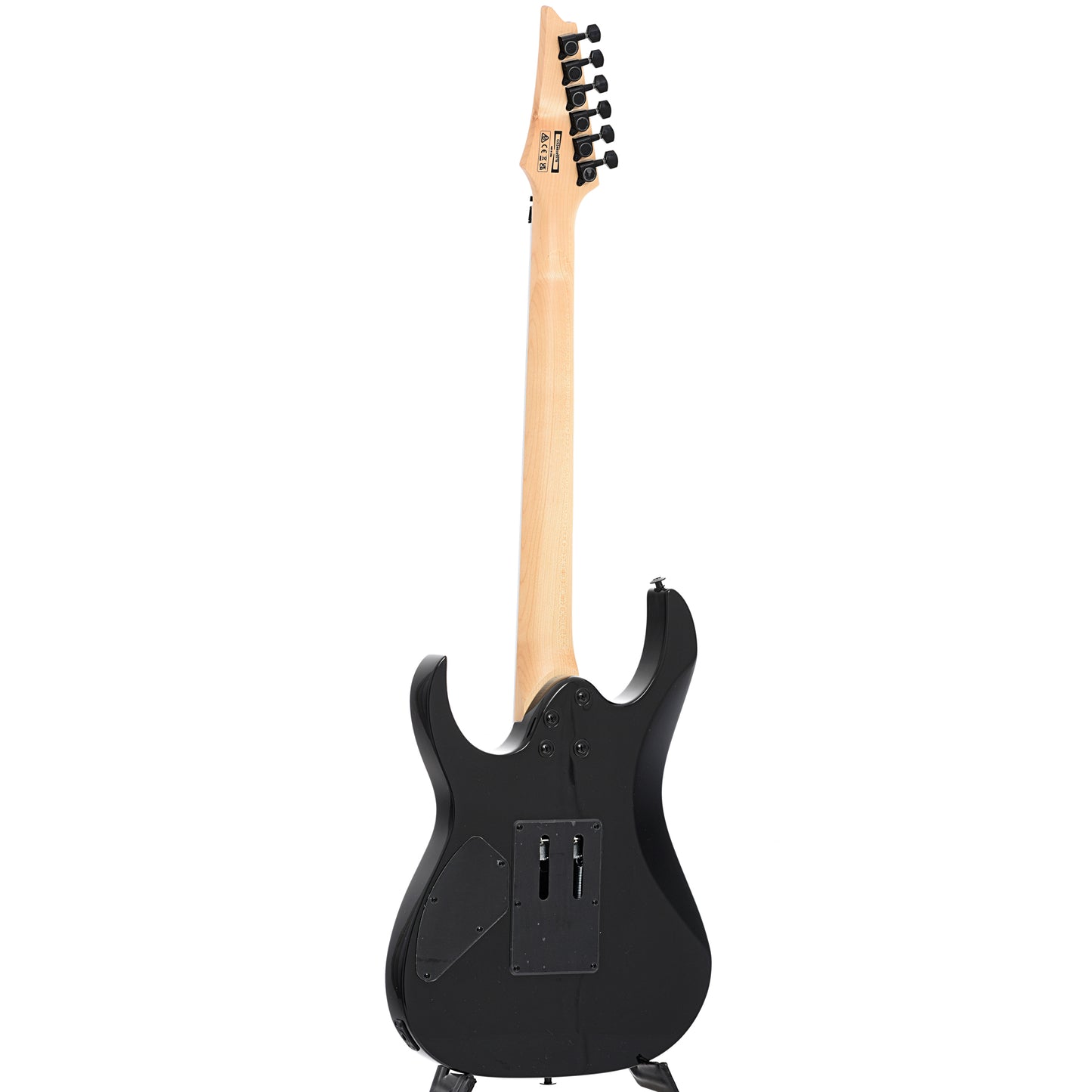 Full back and side of Ibanez Gio GRG320FA Electric Guitar, Transparent Black Sunburst
