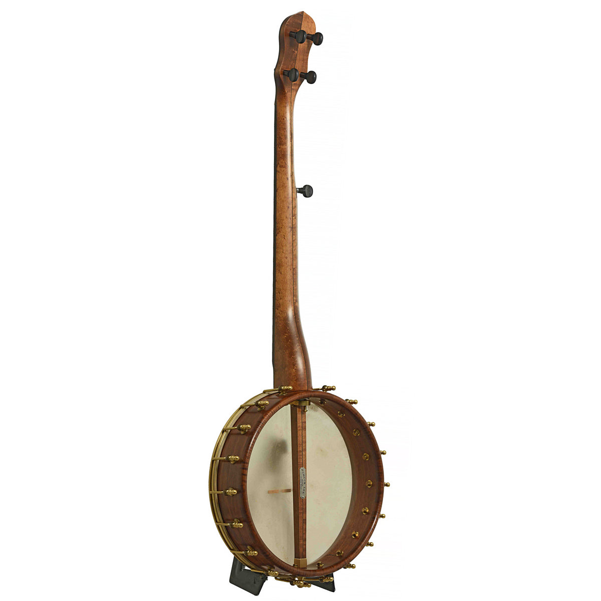Full Back & Side of Chuck Lee Lone Star 12in Openback Banjo & Case, #877