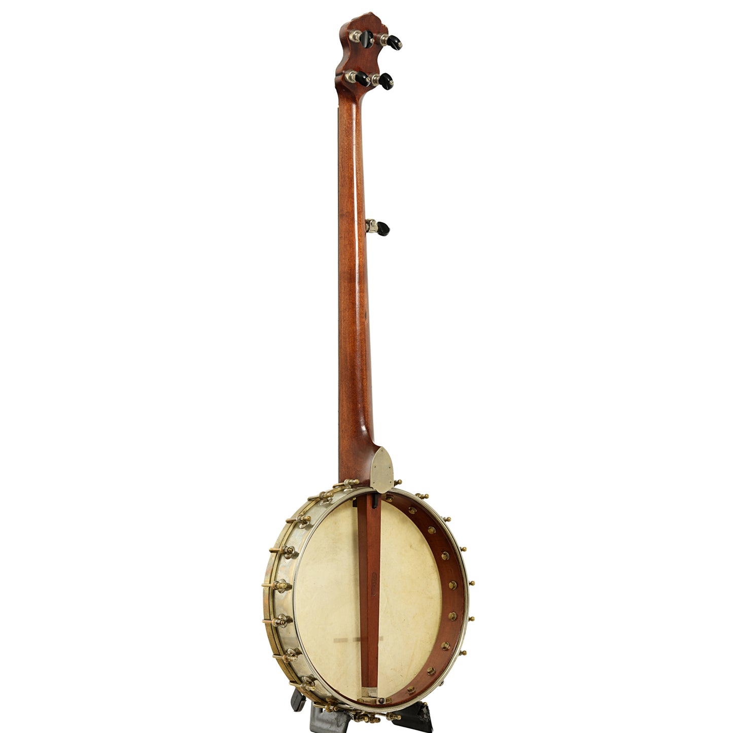 Full back and side of J.B. Schall Imperial Open Back Banjo