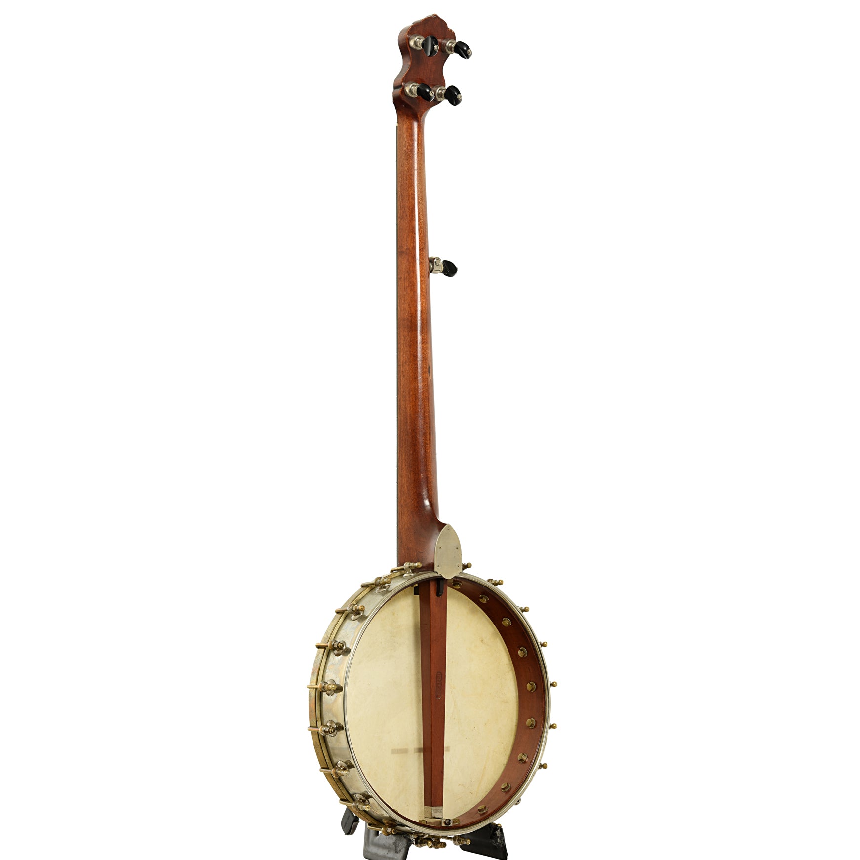 Full back and side of J.B. Schall Imperial Open Back Banjo