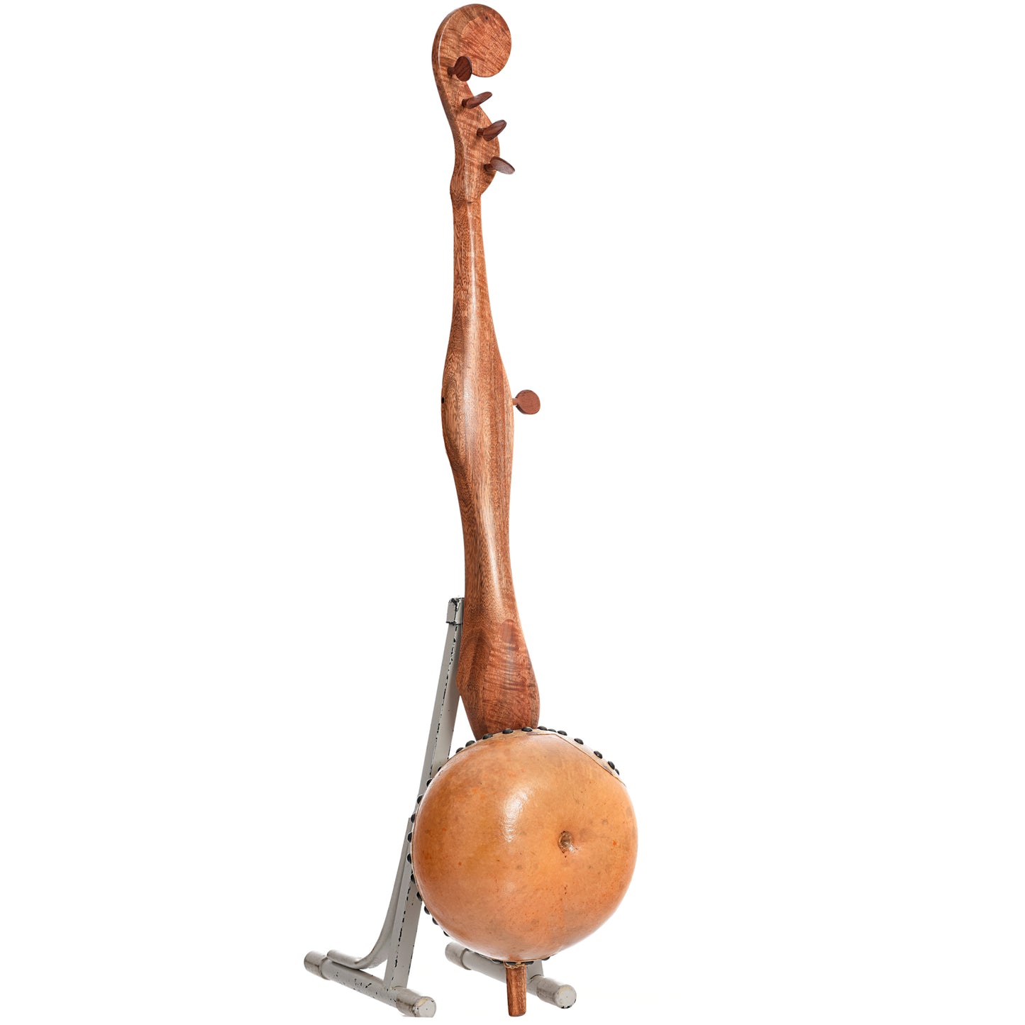 Full back and side of Menzies Fretless Gourd Banjo #578