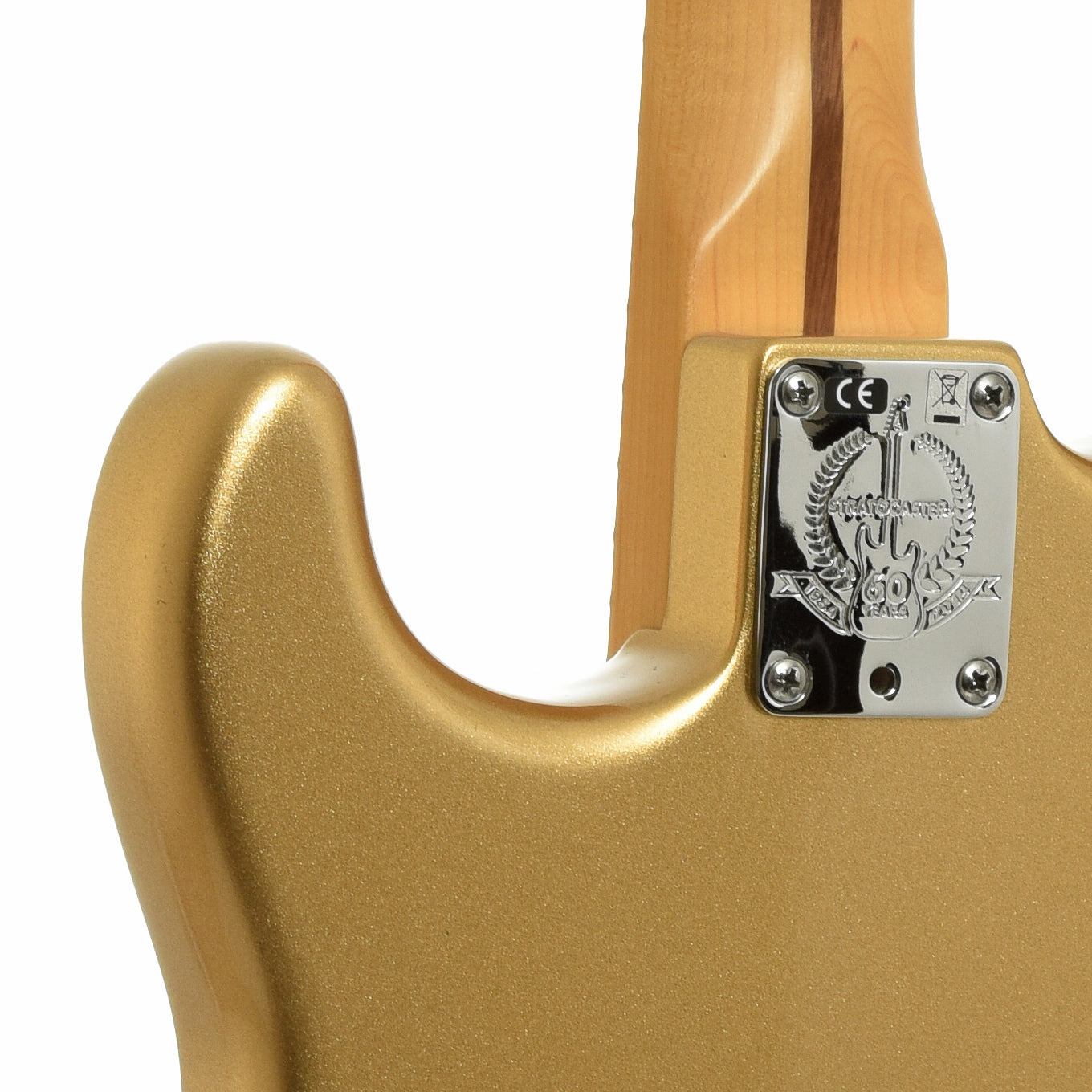 Neck joint of Fender FSR 60th Anniversary American Standard Stratocaster Aztec Gold Electric Guitar 