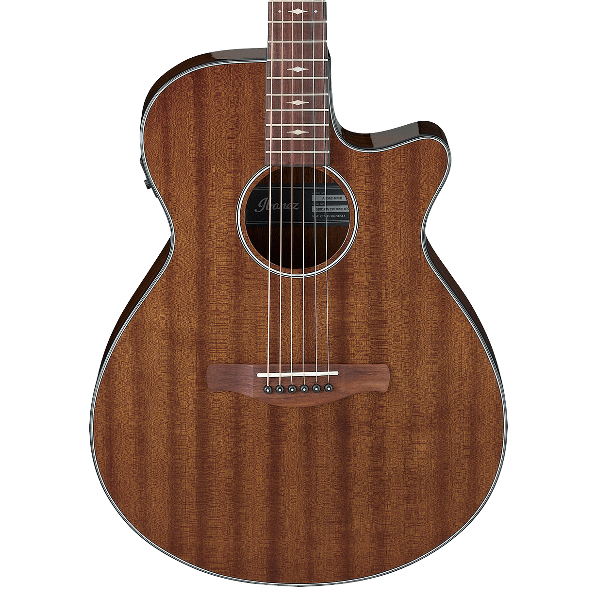 Ibanez AEG62 Grand Concert Acoustic-Electric Guitar, Natural Mahogany High Gloss