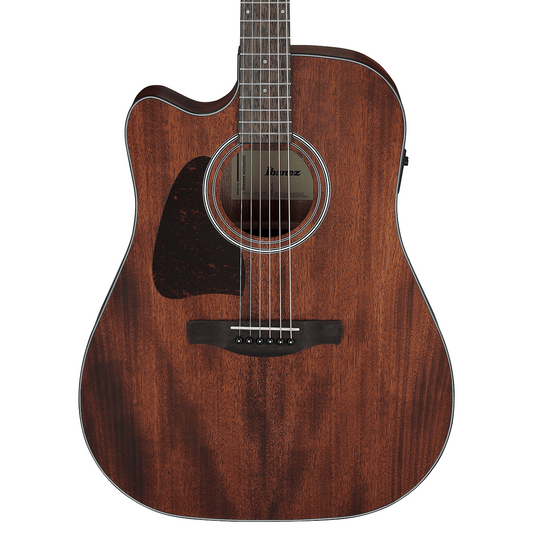 Front of Ibanez AW54LCE Artwood Dreadnought Acoustic-Electric, Left-Handed, Open Pore Natural
