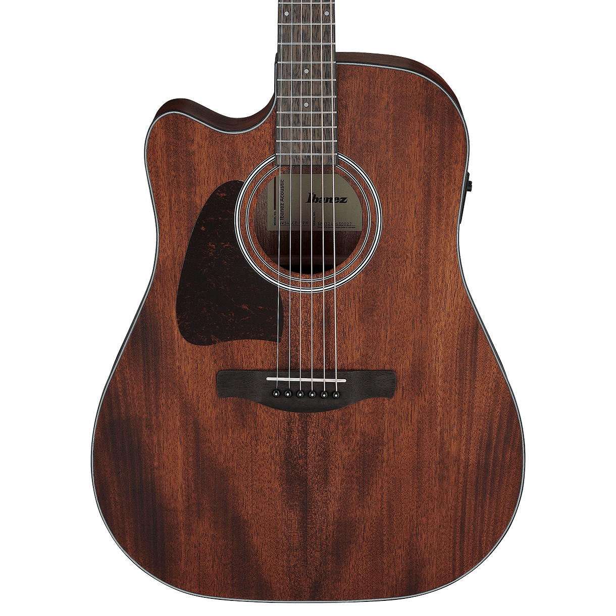 Front of Ibanez AW54LCE Artwood Dreadnought Acoustic-Electric, Left-Handed, Open Pore Natural