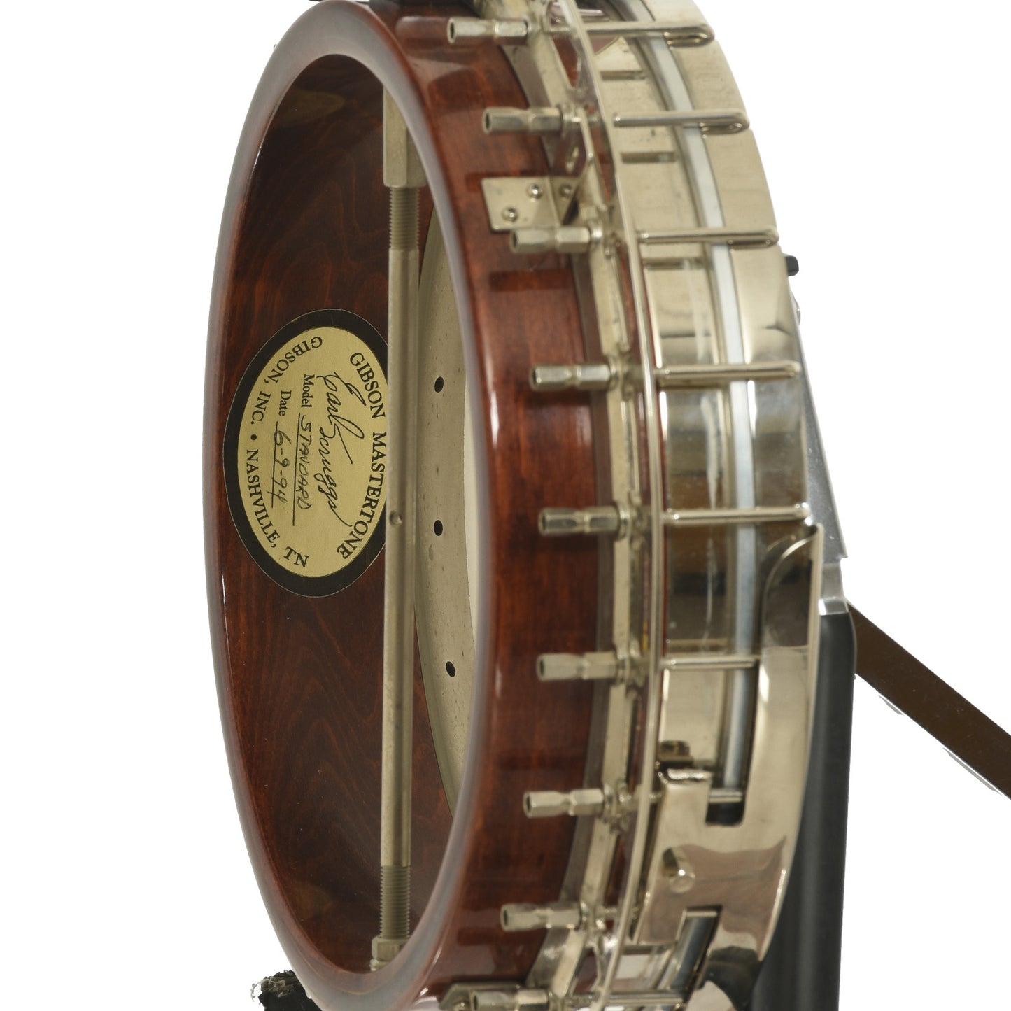 Inside label of Gibson Earl Scruggs Standard Banjo 