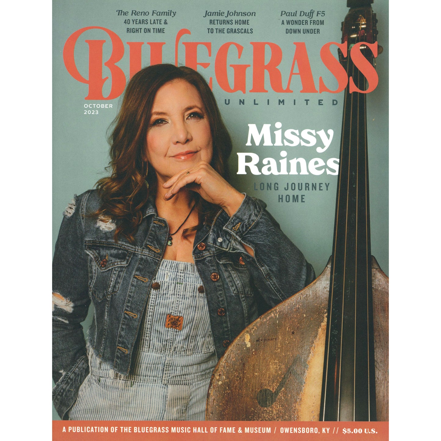 Image 1 : Cover of Bluegrass Unlimited Magazine - October 2023 - Missy Raines SKU: BU-202310