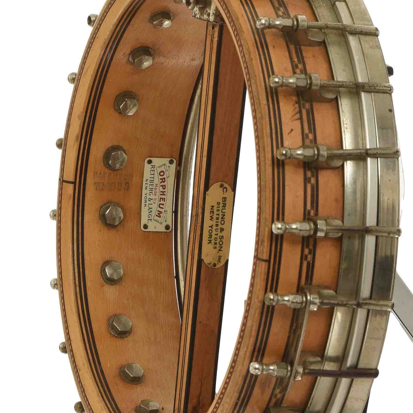 Serial number and labels of Orpheum No.3 Tenor Banjo