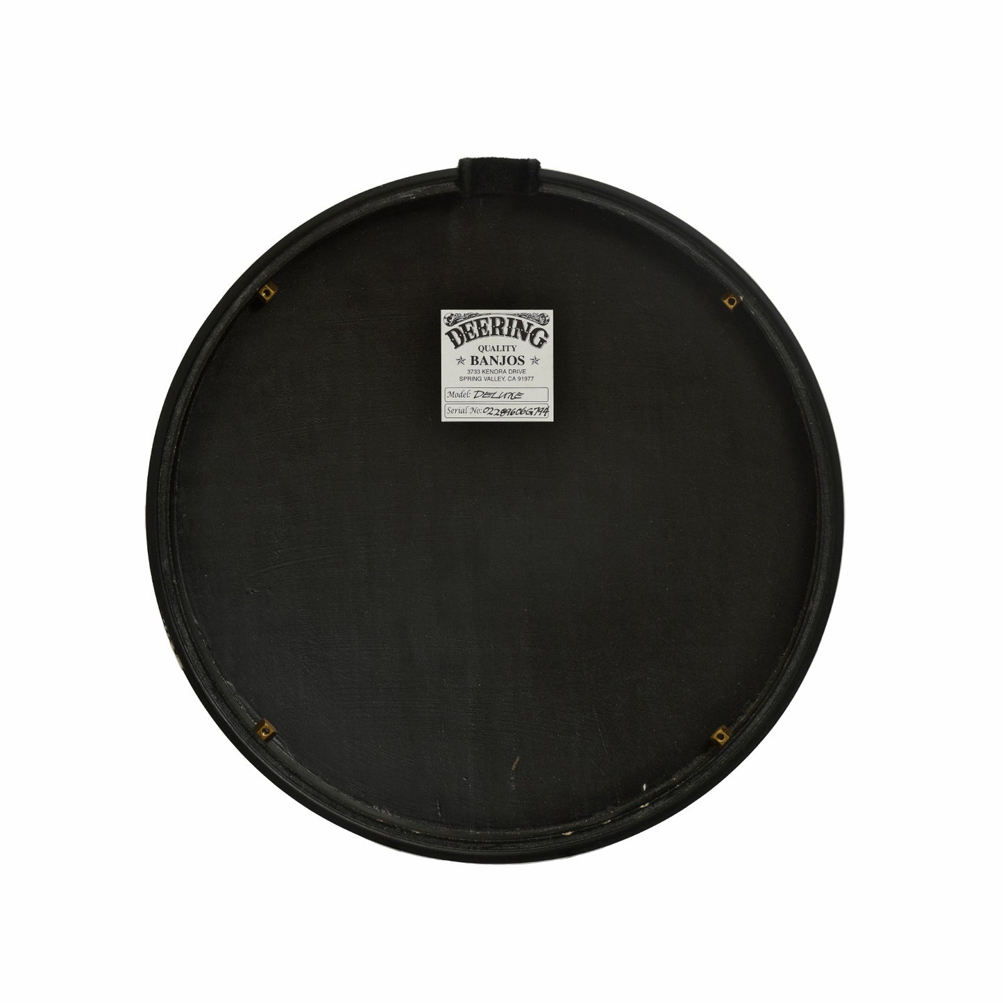 Iside label SN of Deering Deluxe Resonator Banjo