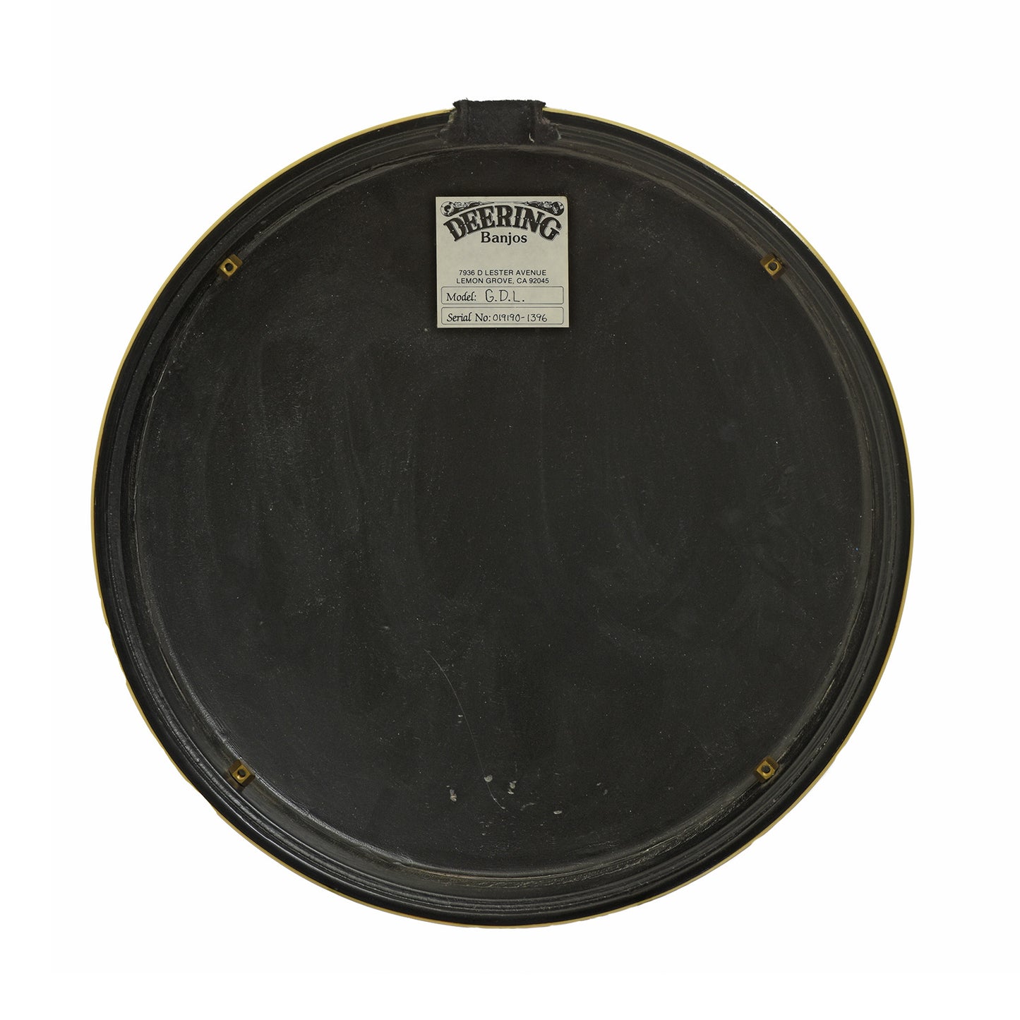 Label/SN of Deering GDL Resonator Banjo 