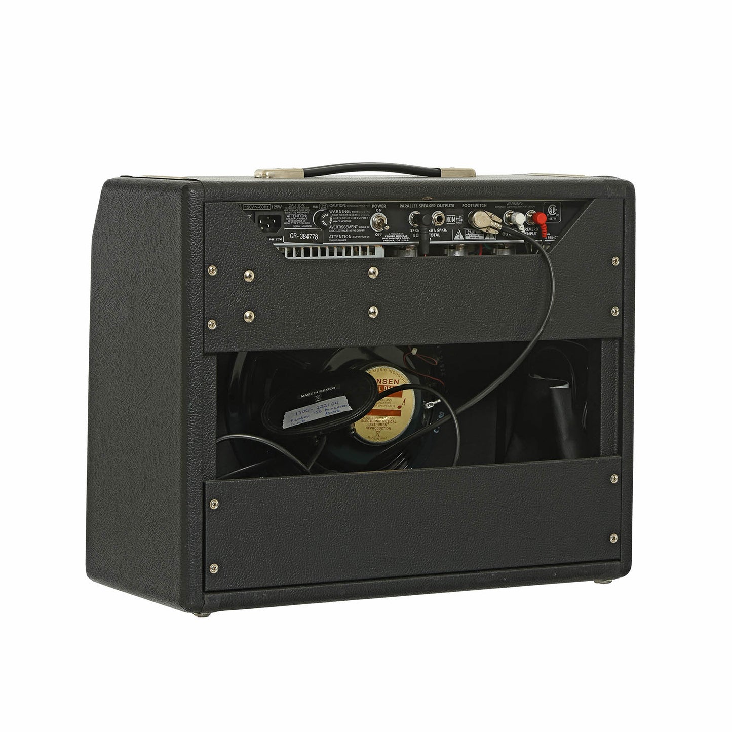 Back and side of Fender '65 Princeton Reverb Combo Amplifier