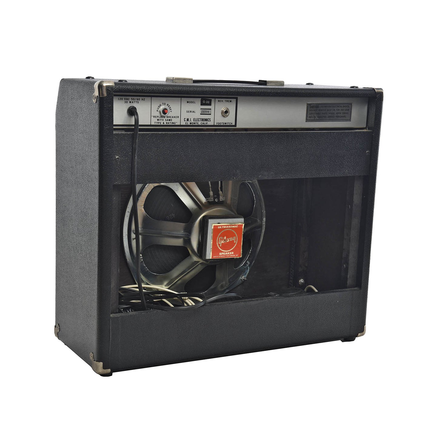 Back and side of Gibson G-30 Combo Amp