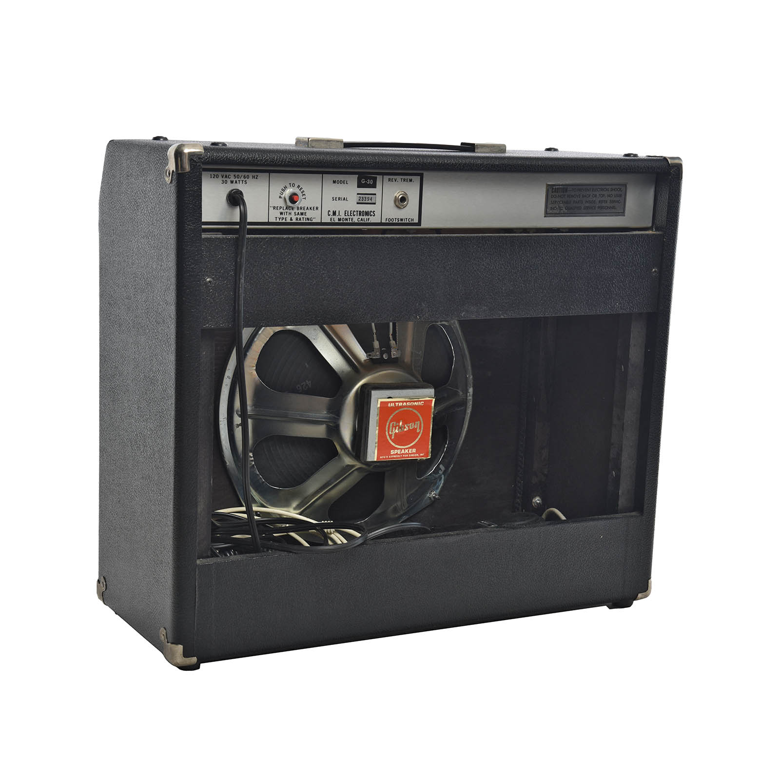 Back and side of Gibson G-30 Combo Amp