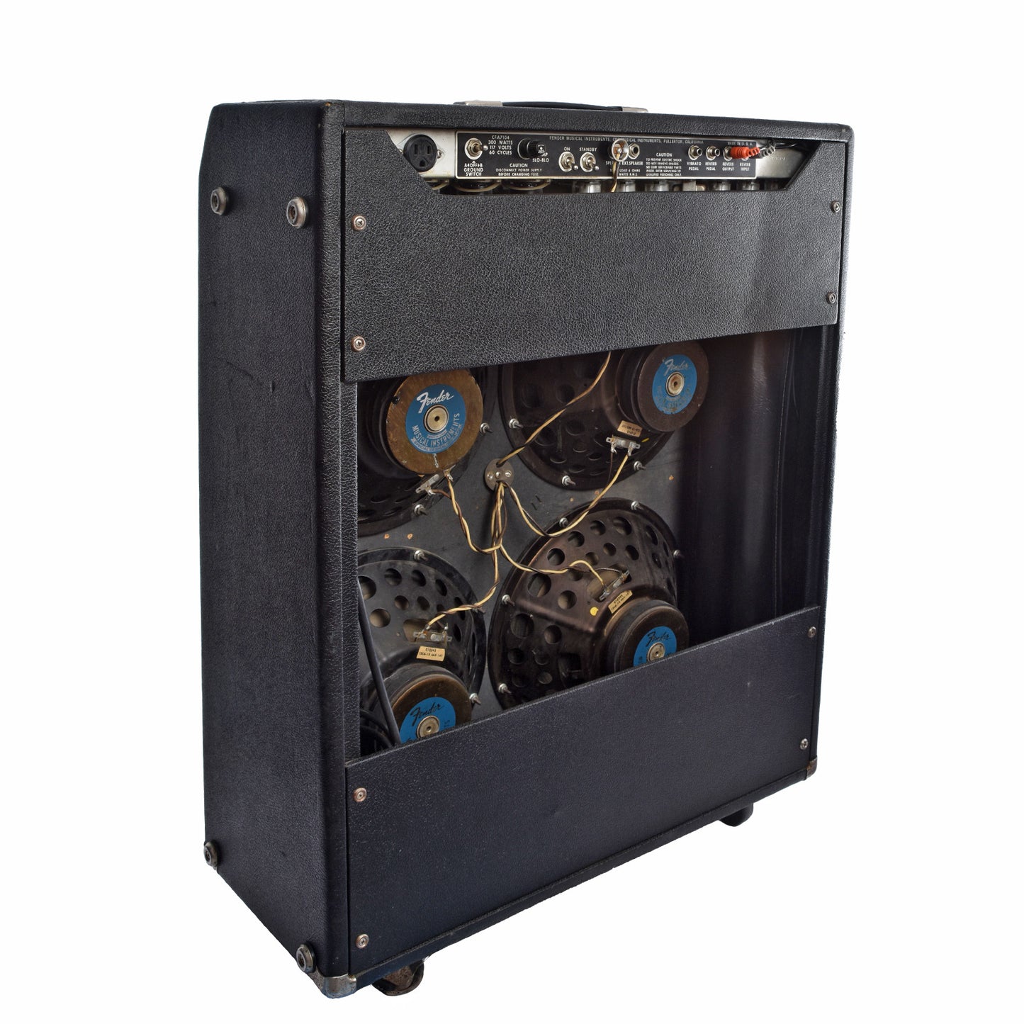 Back and side of Fender Quad Reverb Combo Amplifier 