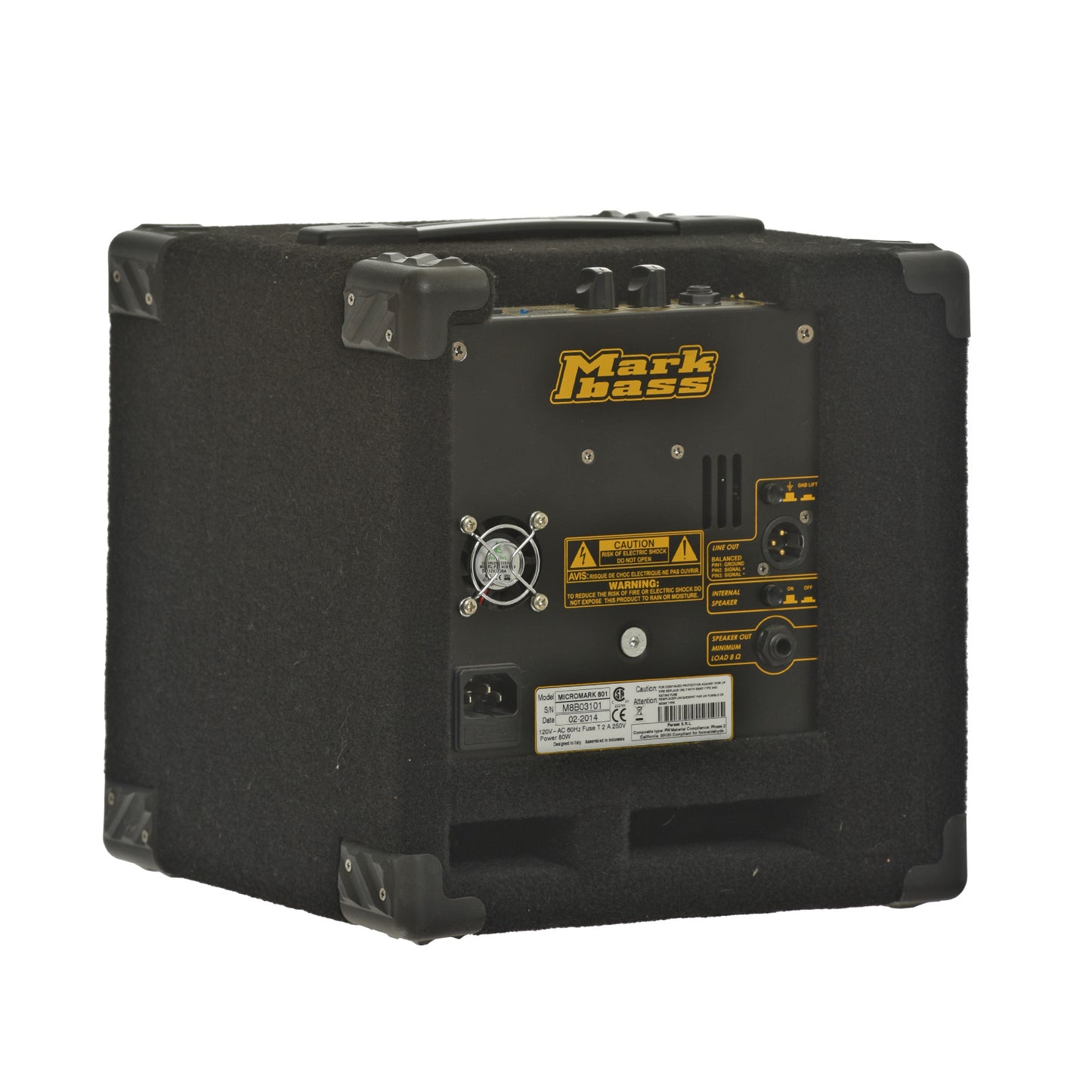 Back and side of Markbass Micromark 801 Bass Combo Amp