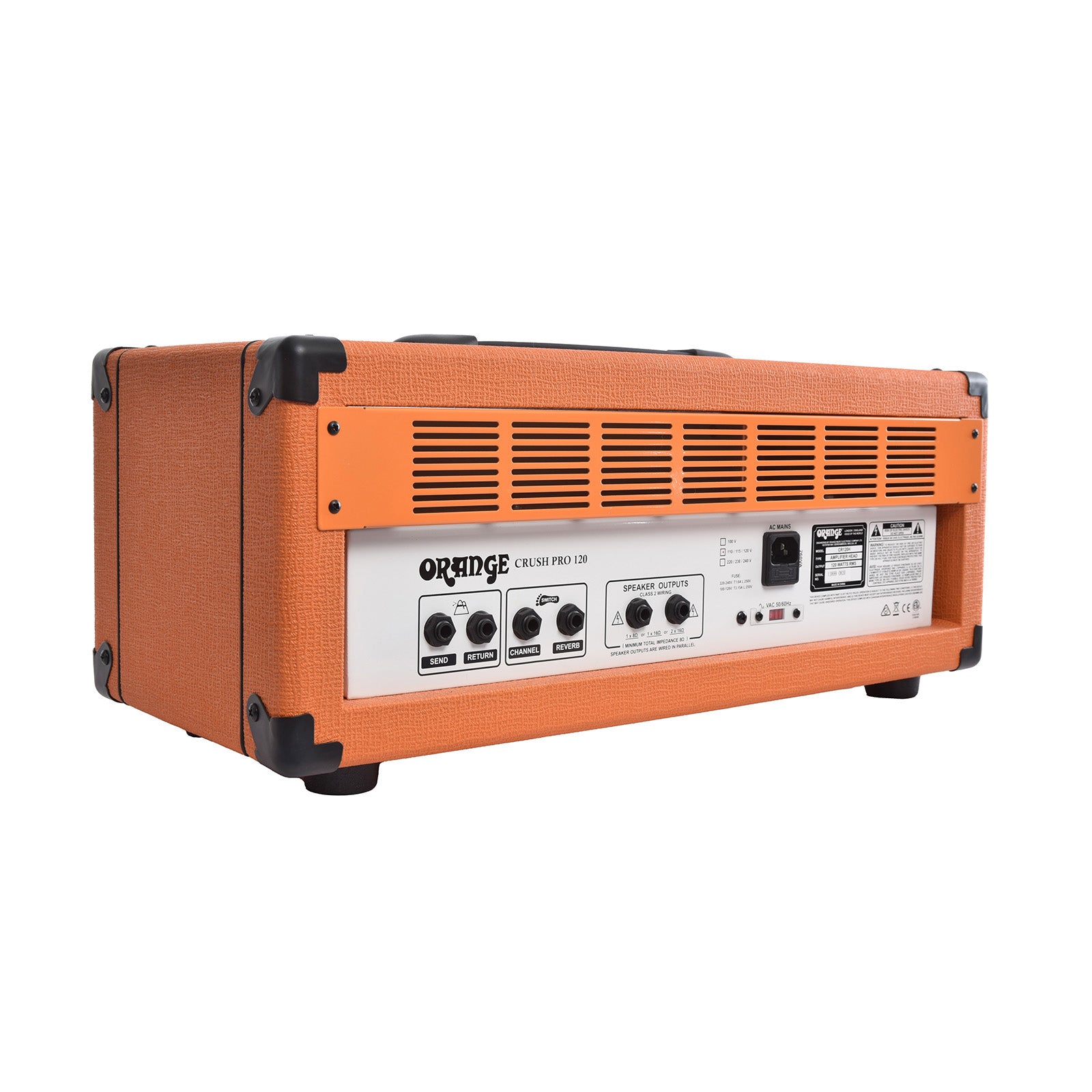 Back and side of Orange Crush Pro 120 Guitar Amp Head  