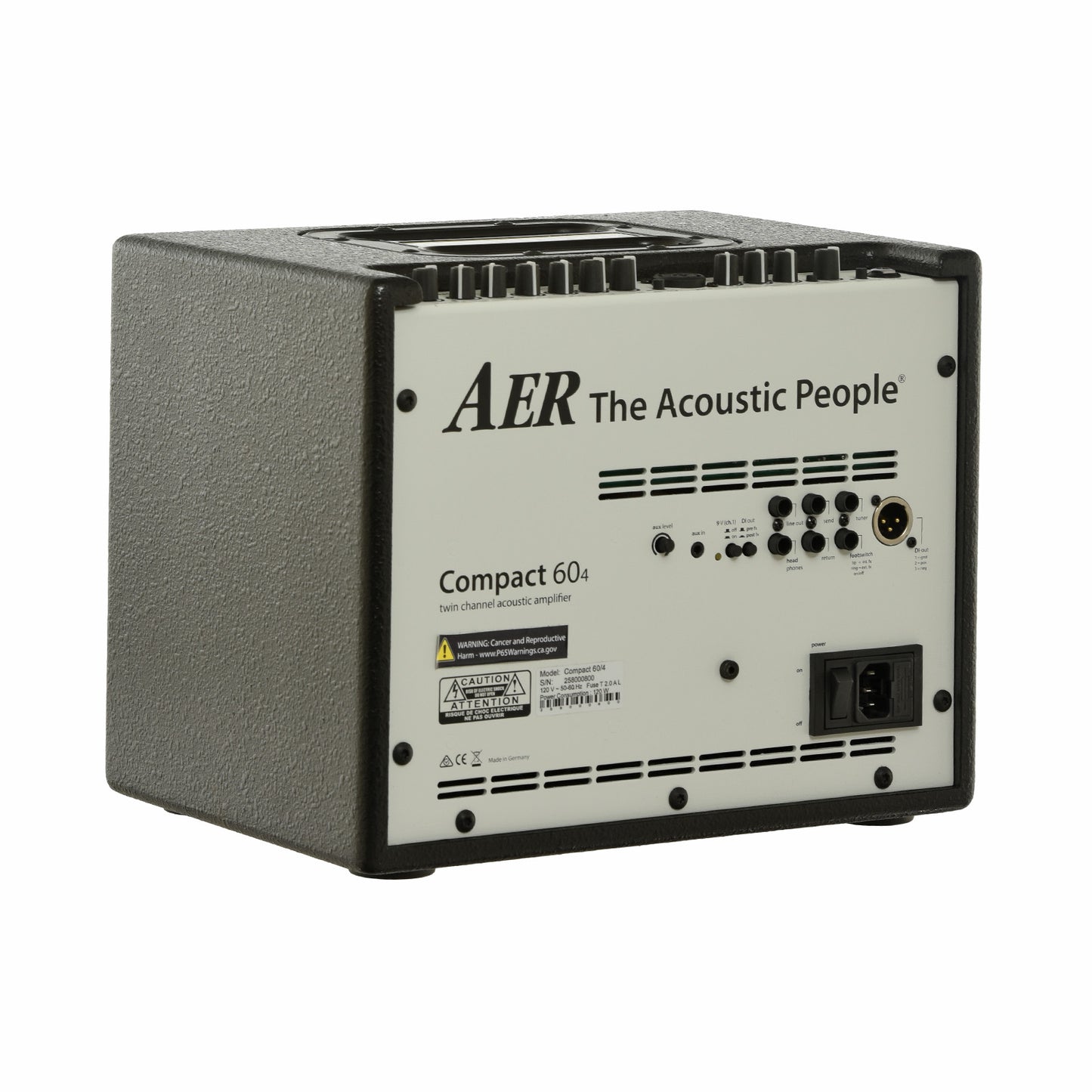 Back and side of AER Compact 60/4 Acoustic Amp