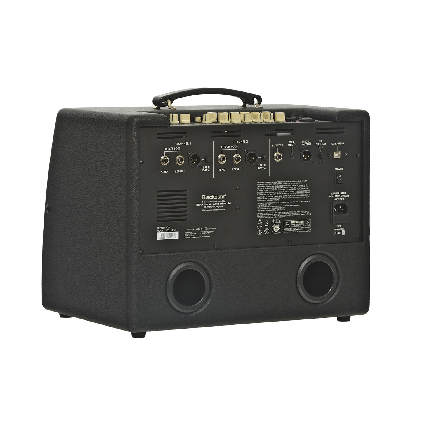 Back and side of Blackstar Sonnett 120 Acoustic Amplifier 