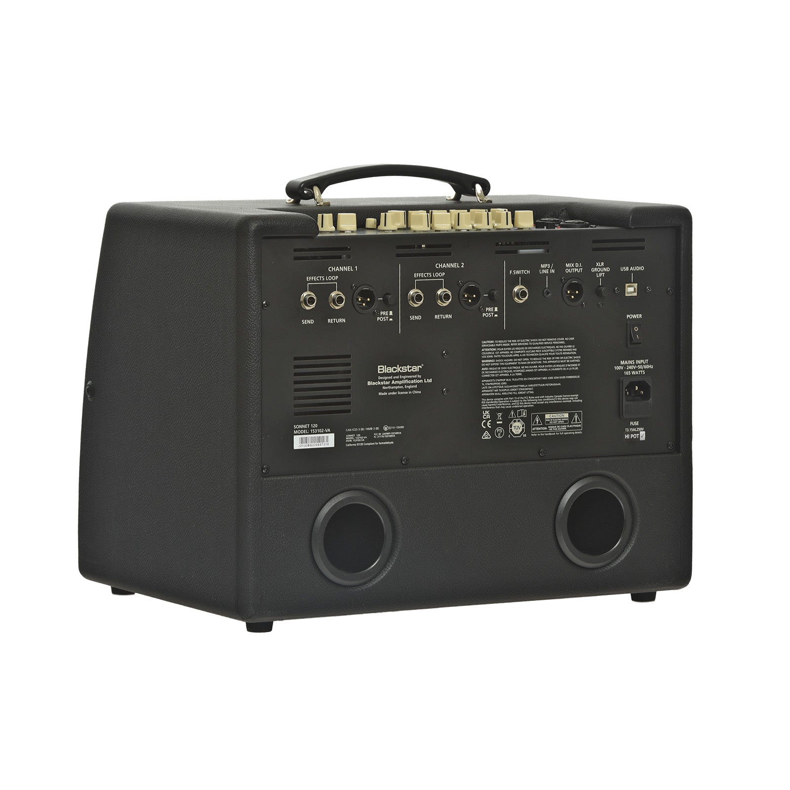 Back and side of Blackstar Sonnett 120 Acoustic Amplifier 