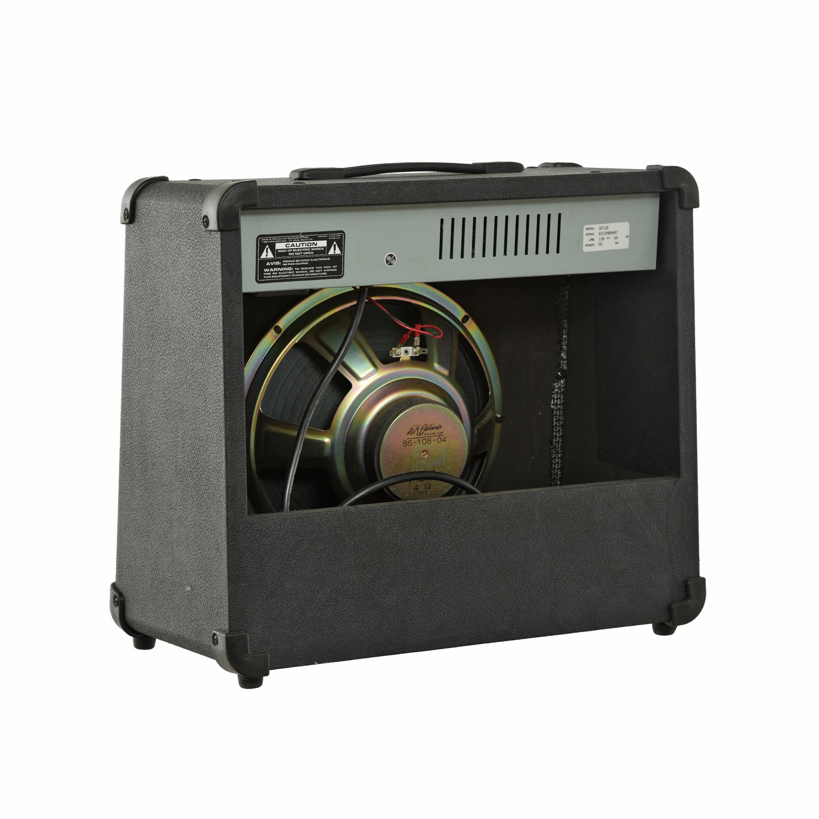 Back and side of Crate GFX-30 1x12 Combo Amp