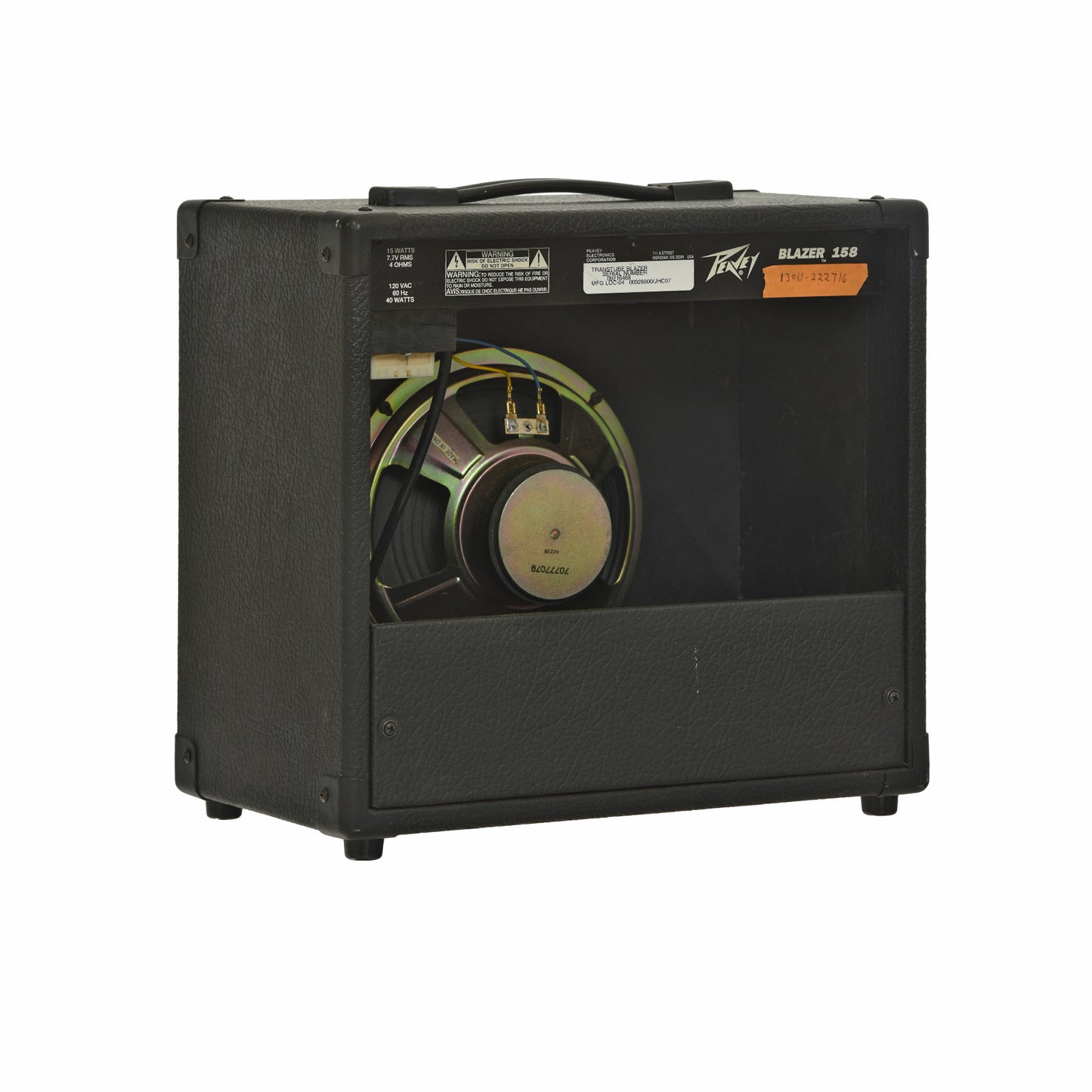 Back and side of Peavey Blazer 158 Guitar Combo Amplifier 