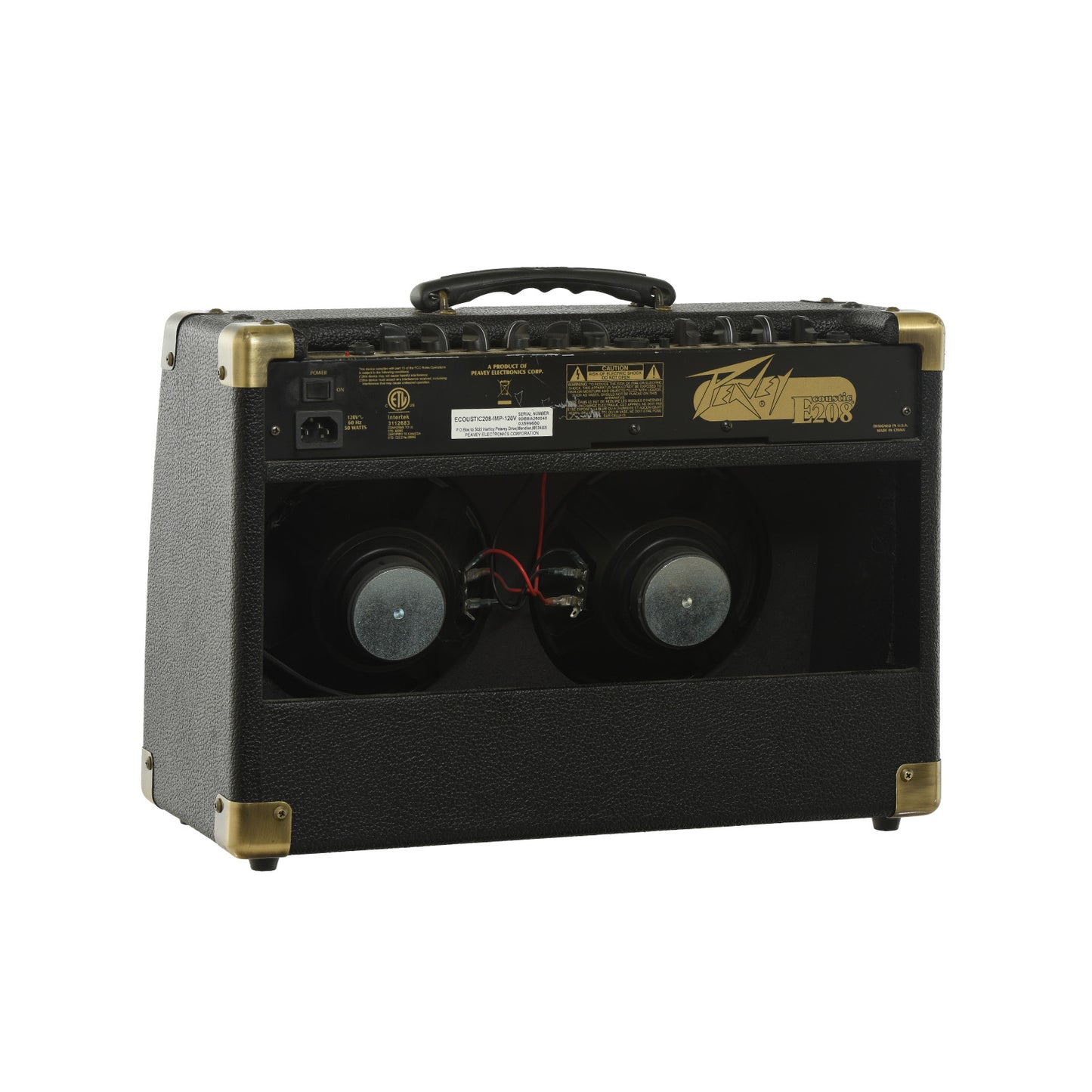 Back and side of Peavey Ecoustic E208 Acoustic Amplifier 