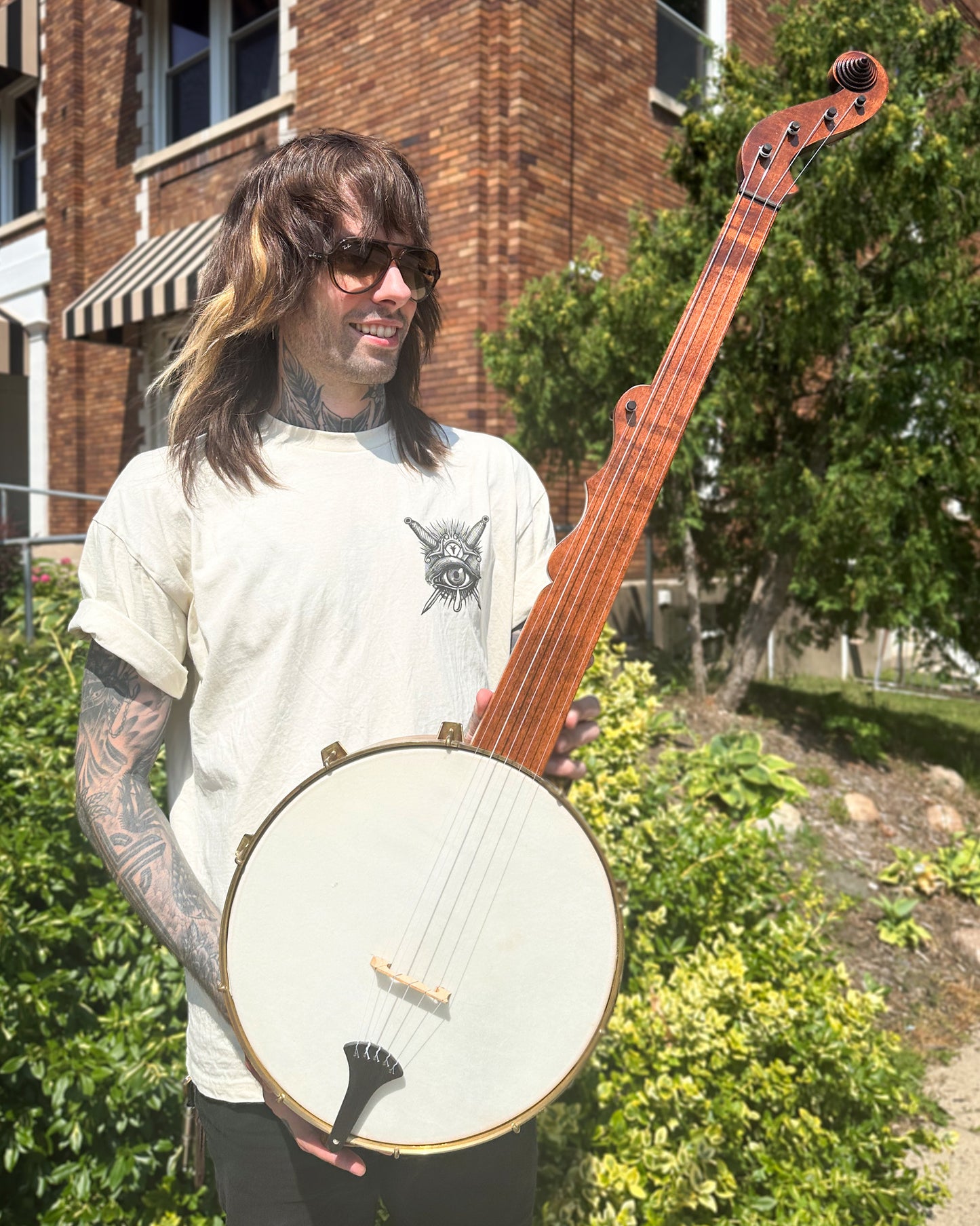 Showroom photo of Bob Flesher Boucher-Style Minstrel Banjo (c.1995)