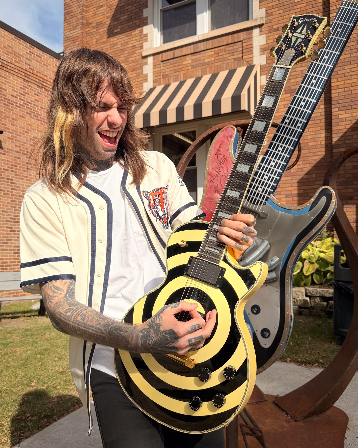 Showroom photo of Gibson Zakk Wylde Les Paul Custom Electric Guitar (c.2000)
