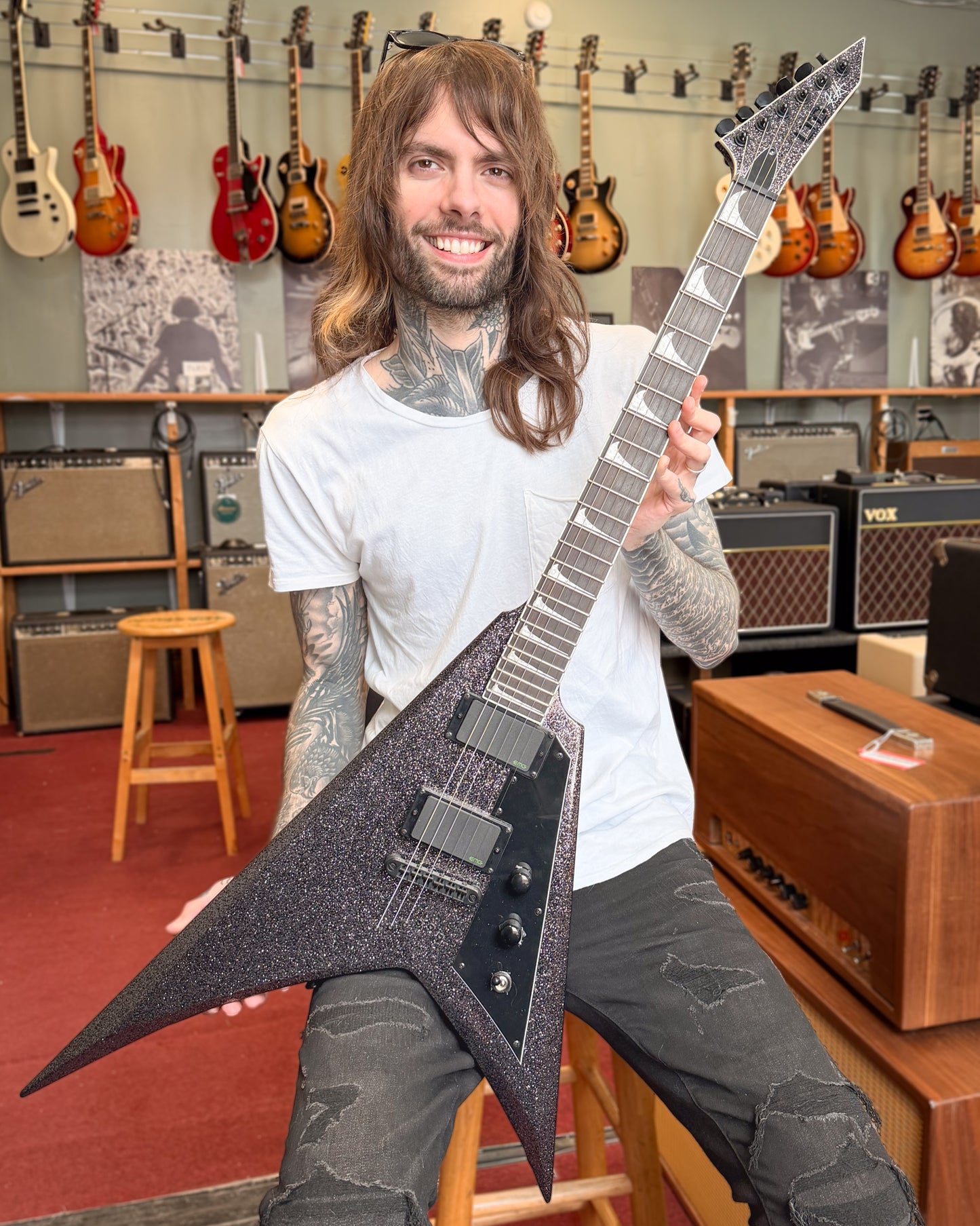 Showroom photo of ESP LTD KH-V Electric Guitar (2023)