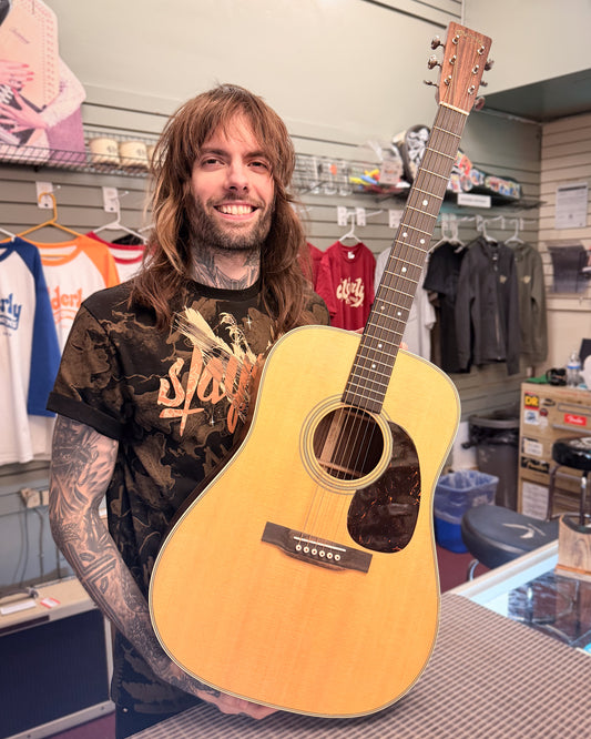 Showroom photo of Martin D-28 Satin Acoustic Guitar & Case, 2024 Edition