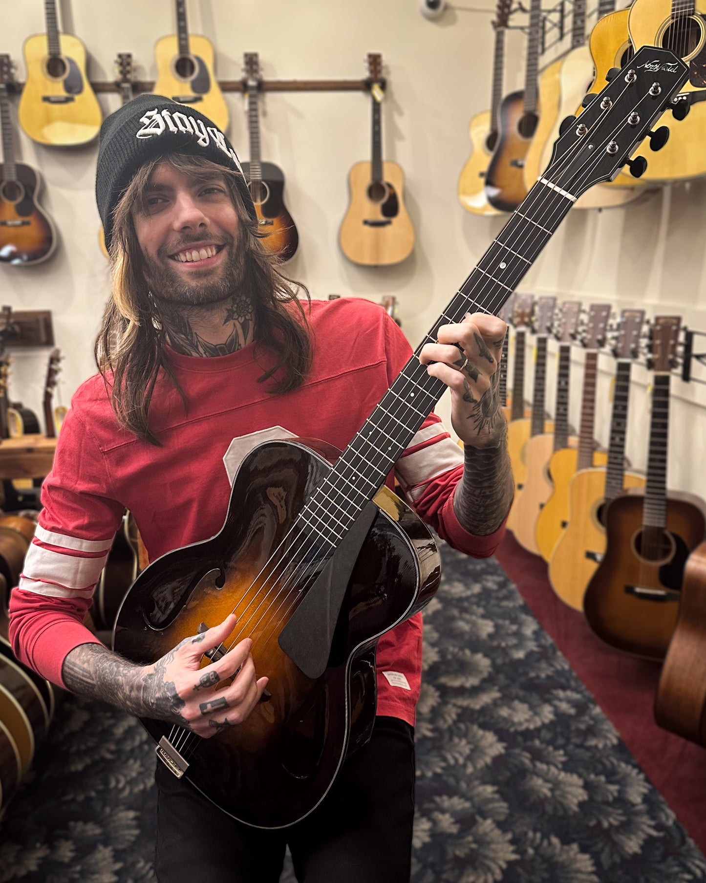 Showroom photo of Northfield "The Rival" Archtop Acoustic Guitar & Case, Antique Cremona Sunburst