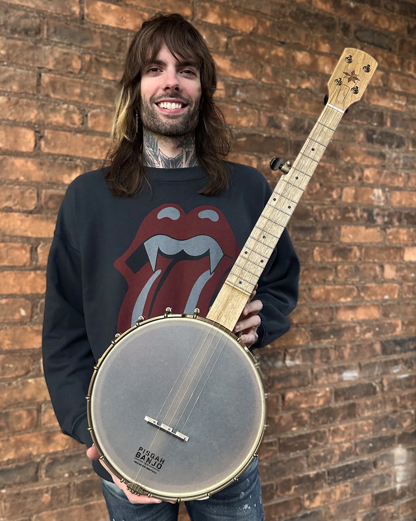 Showroom photo of Pisgah Appalachian 11" Openback Banjo & Gigbag - Walnut, A-Scale