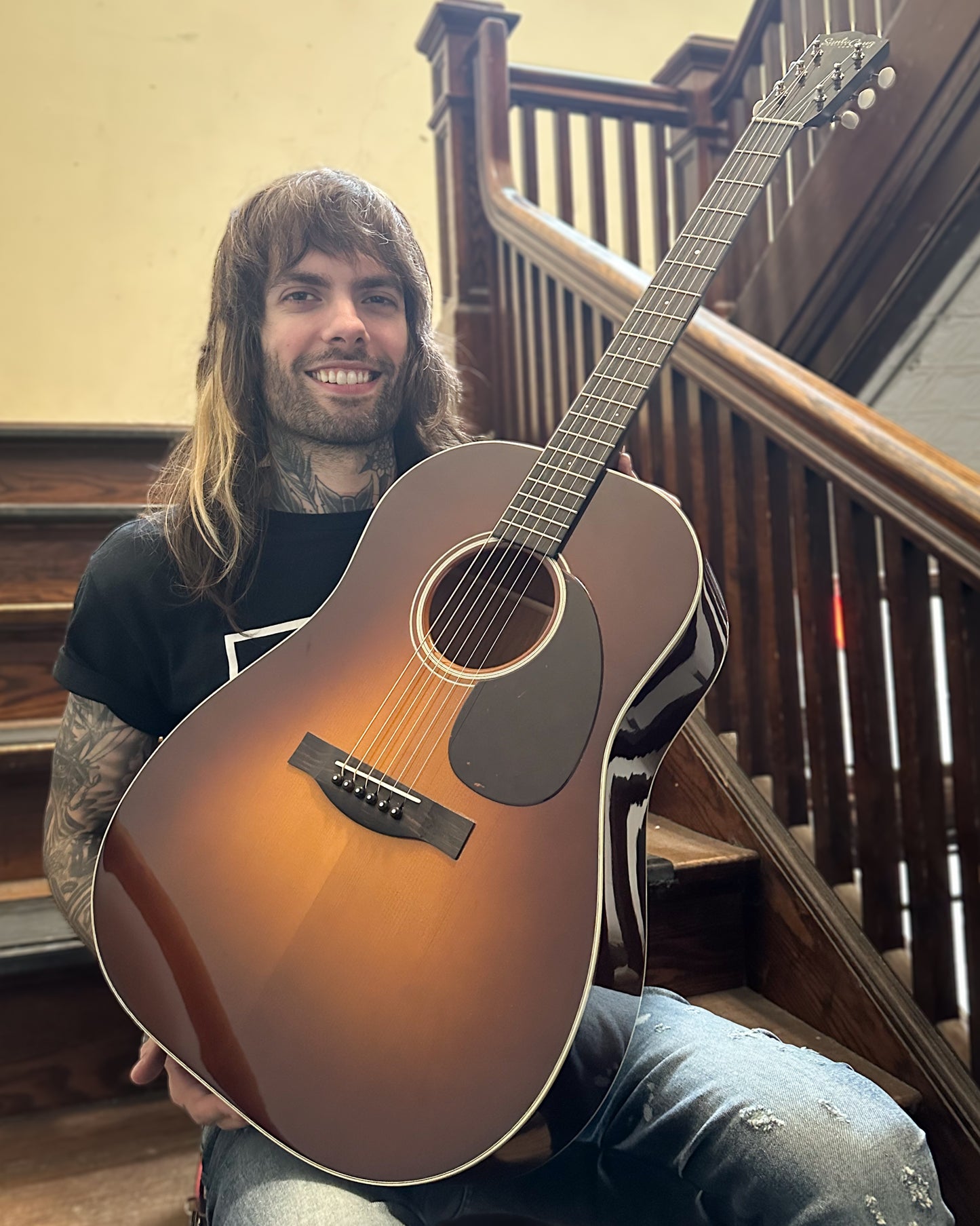 Showroom photo of Santa Cruz Custom Vintage Jumbo Acoustic Guitar