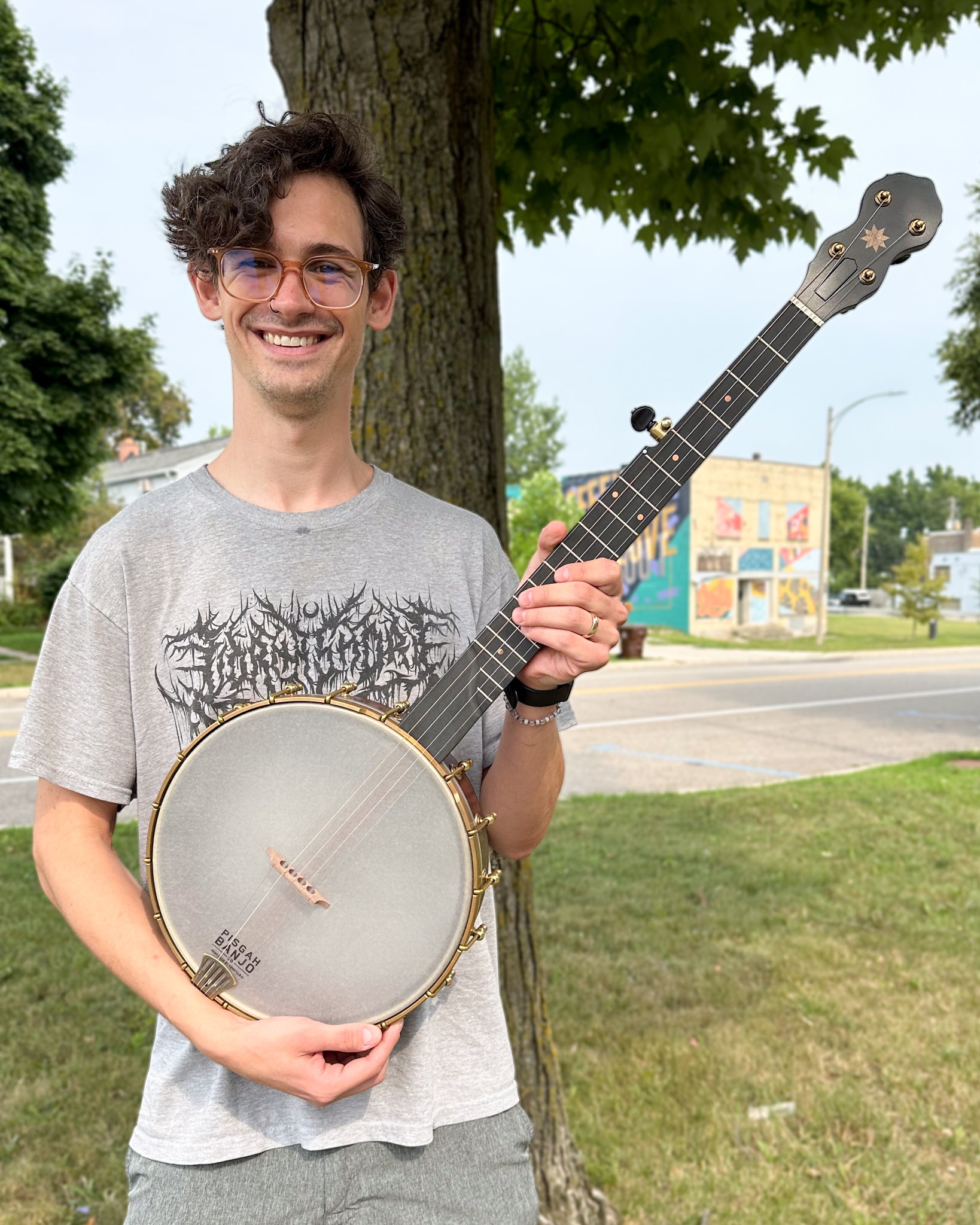 Showroom photo of Pisgah Wonder 12in Short Scale Openback Banjo & Gigbag