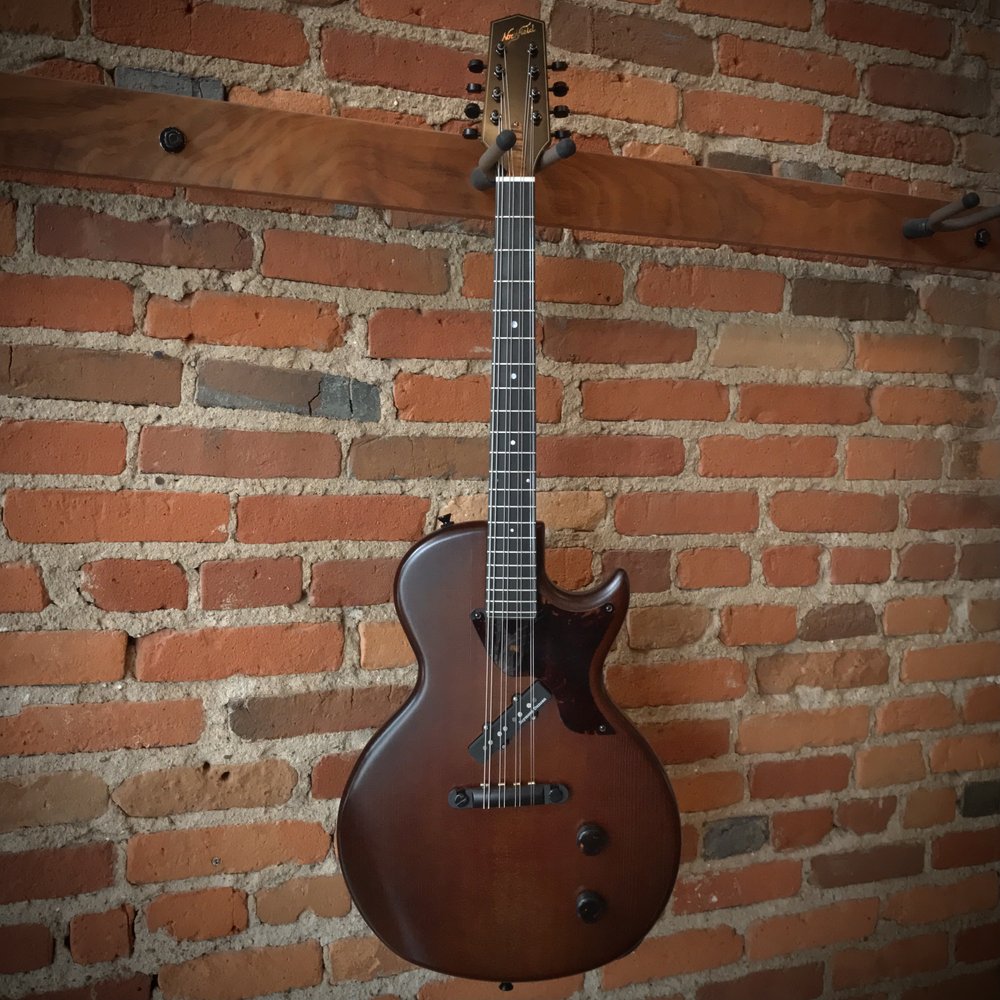 Northfield NFO-EL2 EleOcto Electric Octave Mandolin, Auburn Brown Finish, Front