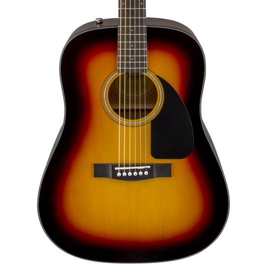 Front of Fender CD-60 Dreadnought Guitar & Case, Sunburst
