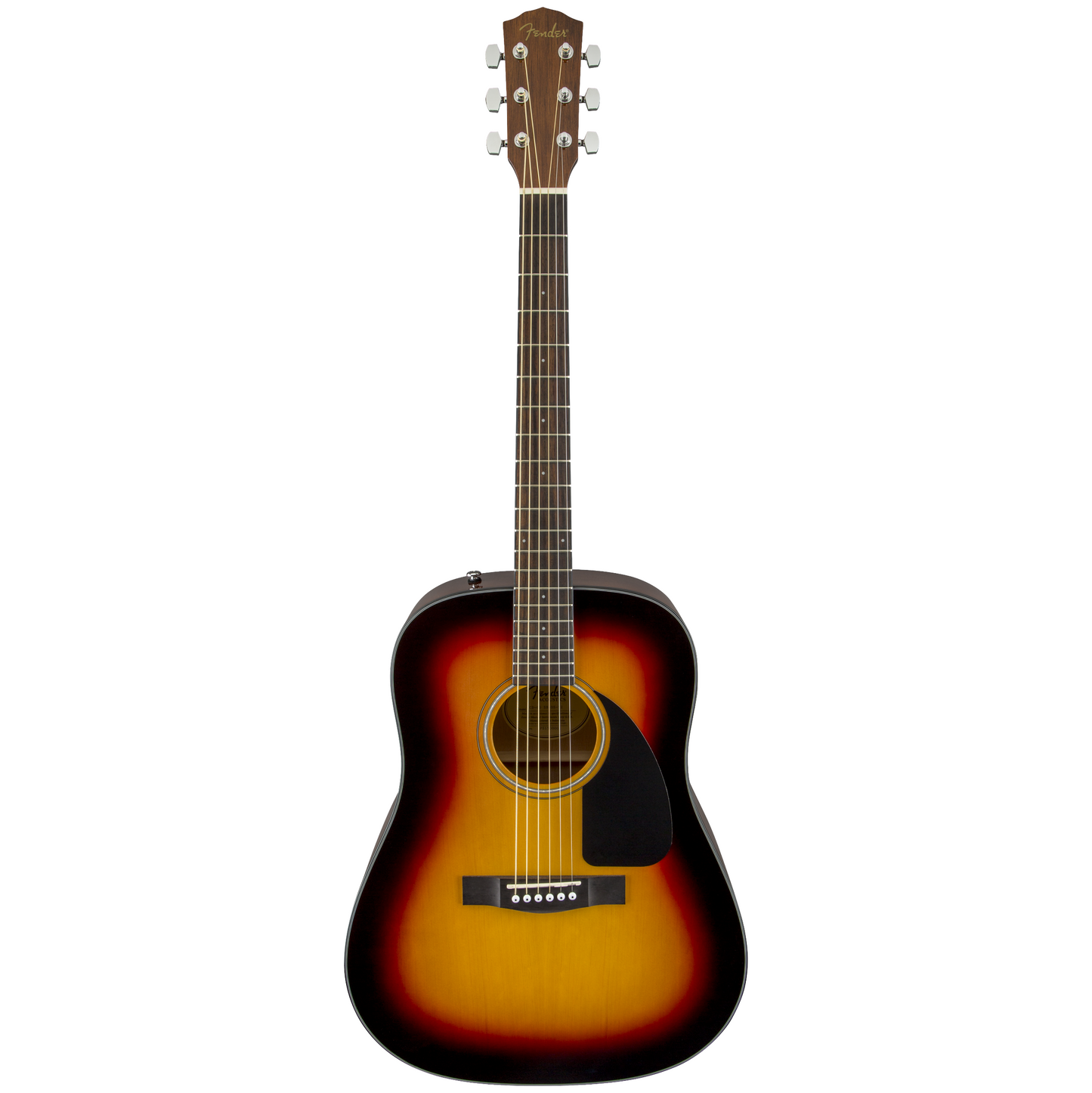 Full front of Fender CD-60 Dreadnought Guitar & Case, Sunburst