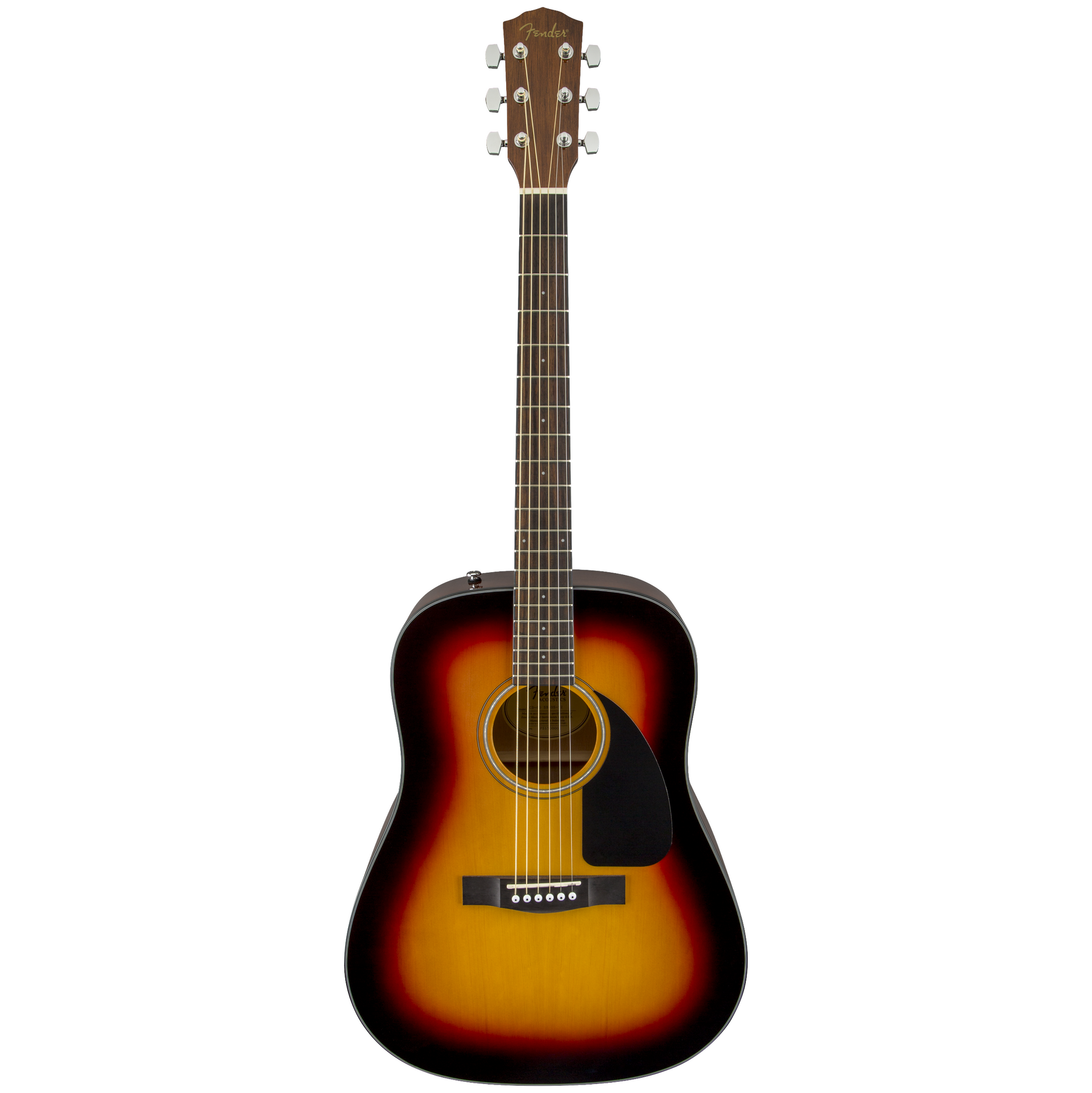 Full front of Fender CD-60 Dreadnought Guitar & Case, Sunburst