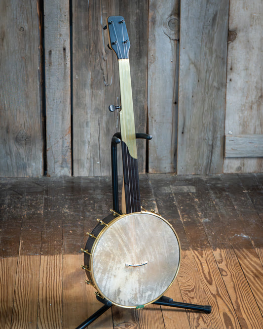 Showroom photo of Chuck Lee Deep Hollow 12" Fretless Openback Banjo #875