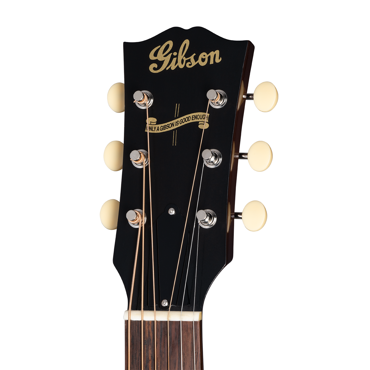 headstock of Gibson 1942 Banner J-45 Acoustic Guitar & Case, Vintage Sunburst