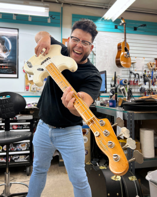 Showroom photo of Fender Precision Bass (c.1955)