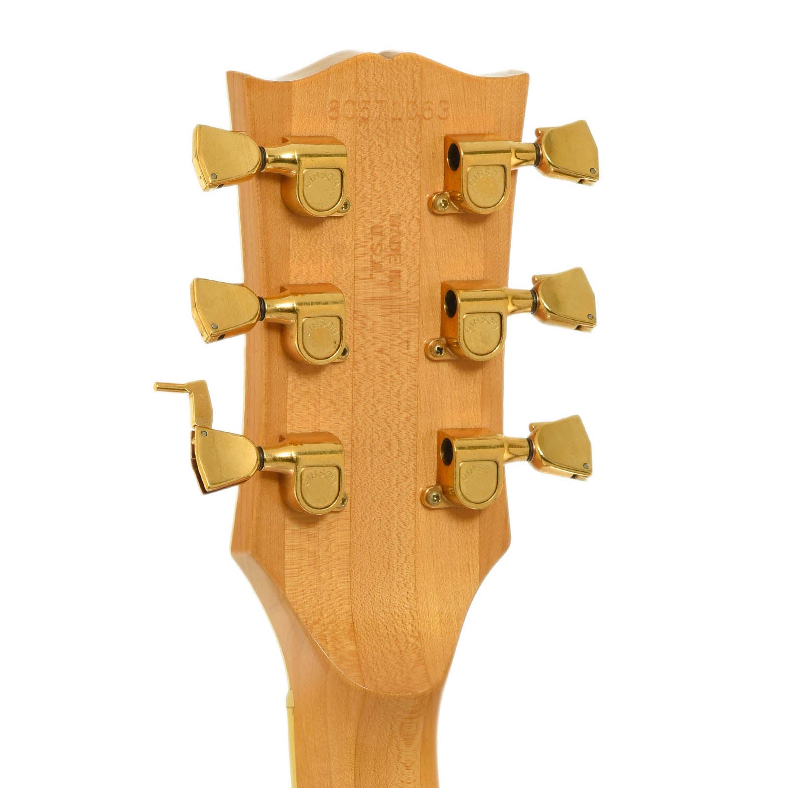 Crank Tuners of Gibson Les Paul Custom Electric Guitar with crank extended.