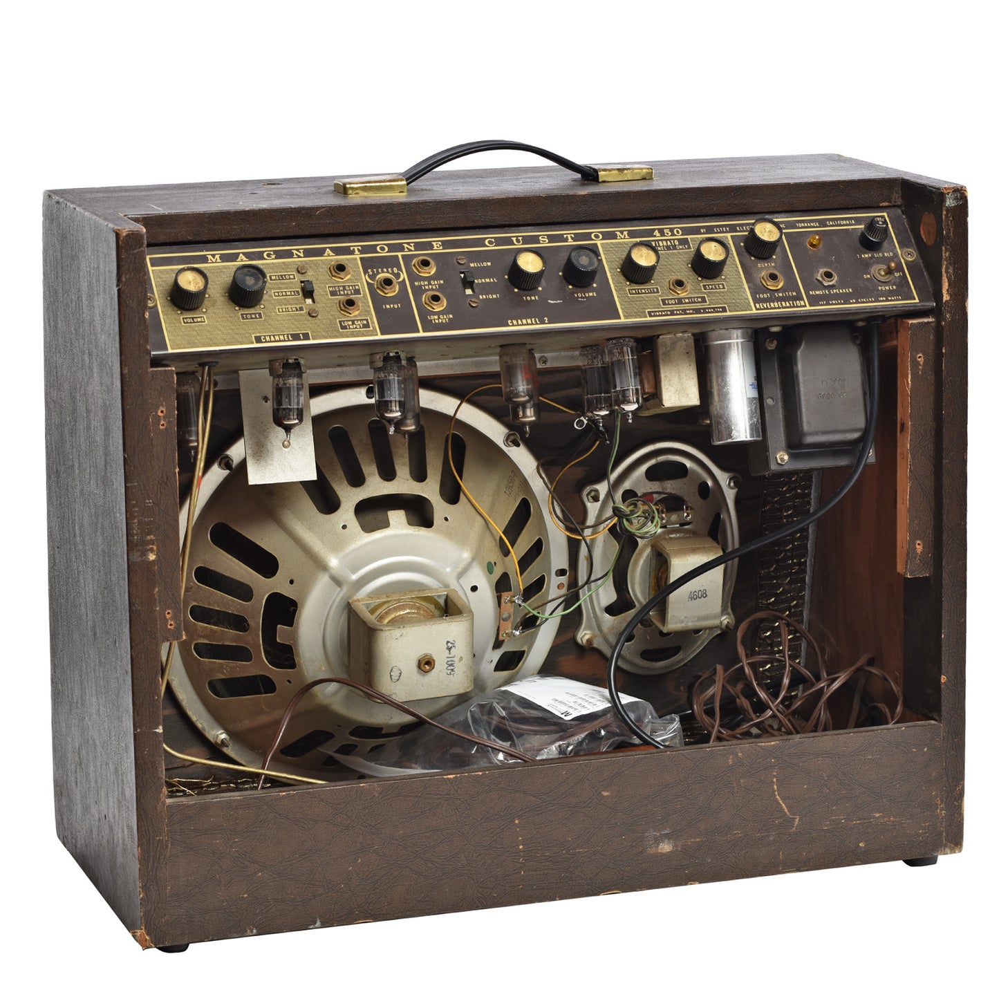 Back and side of Magnatone Custom 450 Combo Amp (1962)