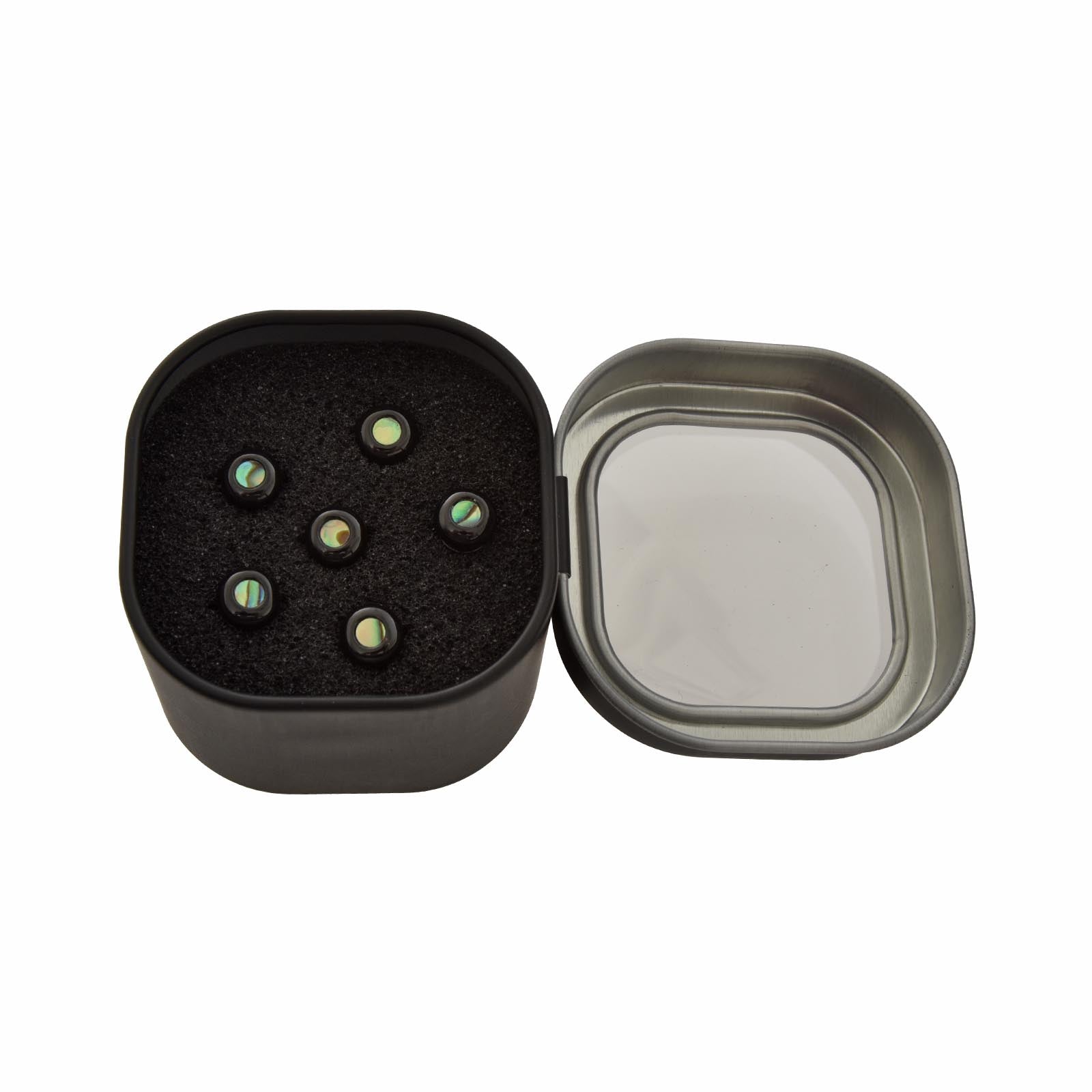 Image 3 of Martin LUXE Liquidmetal Paua Dot Bridge Pin Set - Black