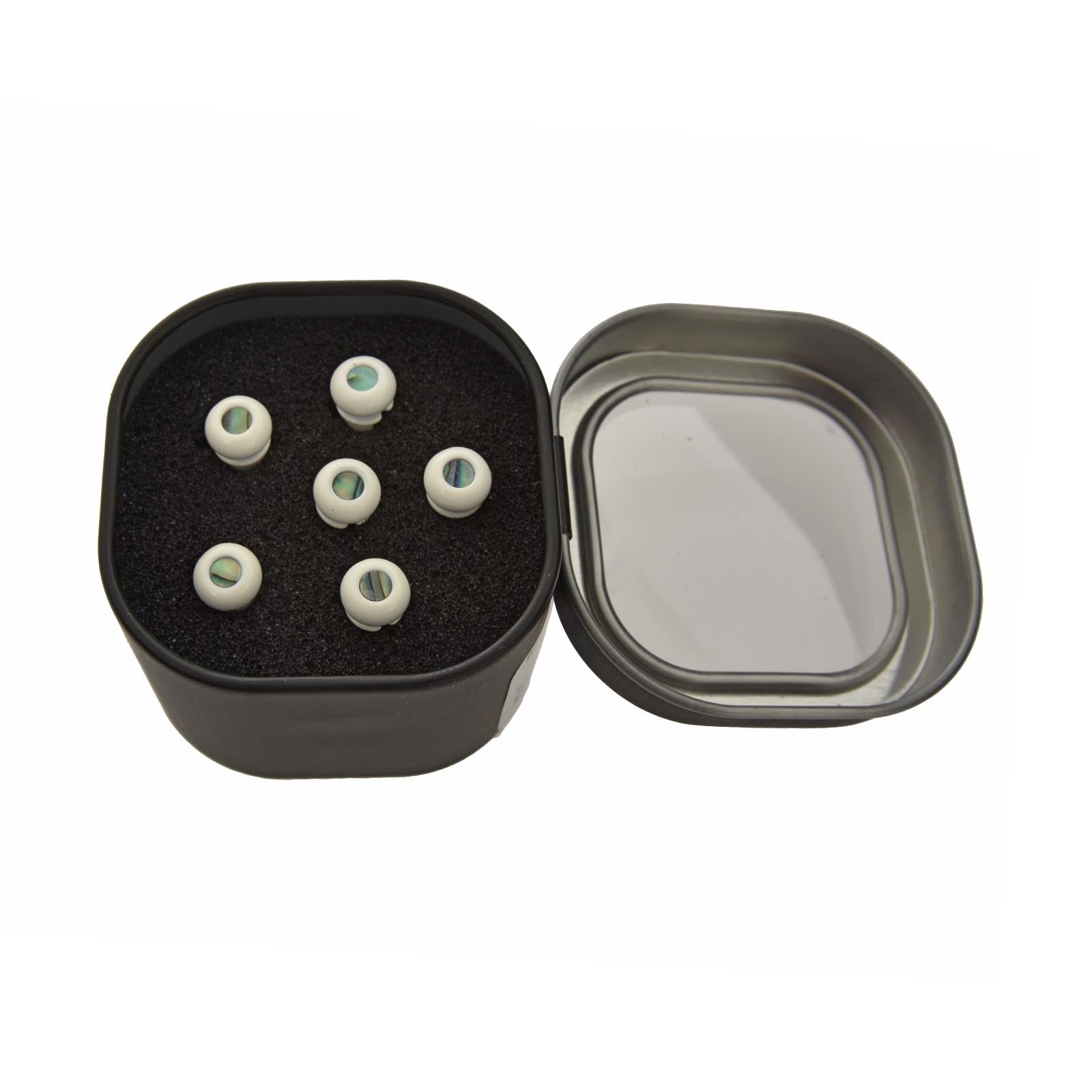 Image 3 of Martin LUXE Liquidmetal Paua Dot Bridge Pin Set - Bone