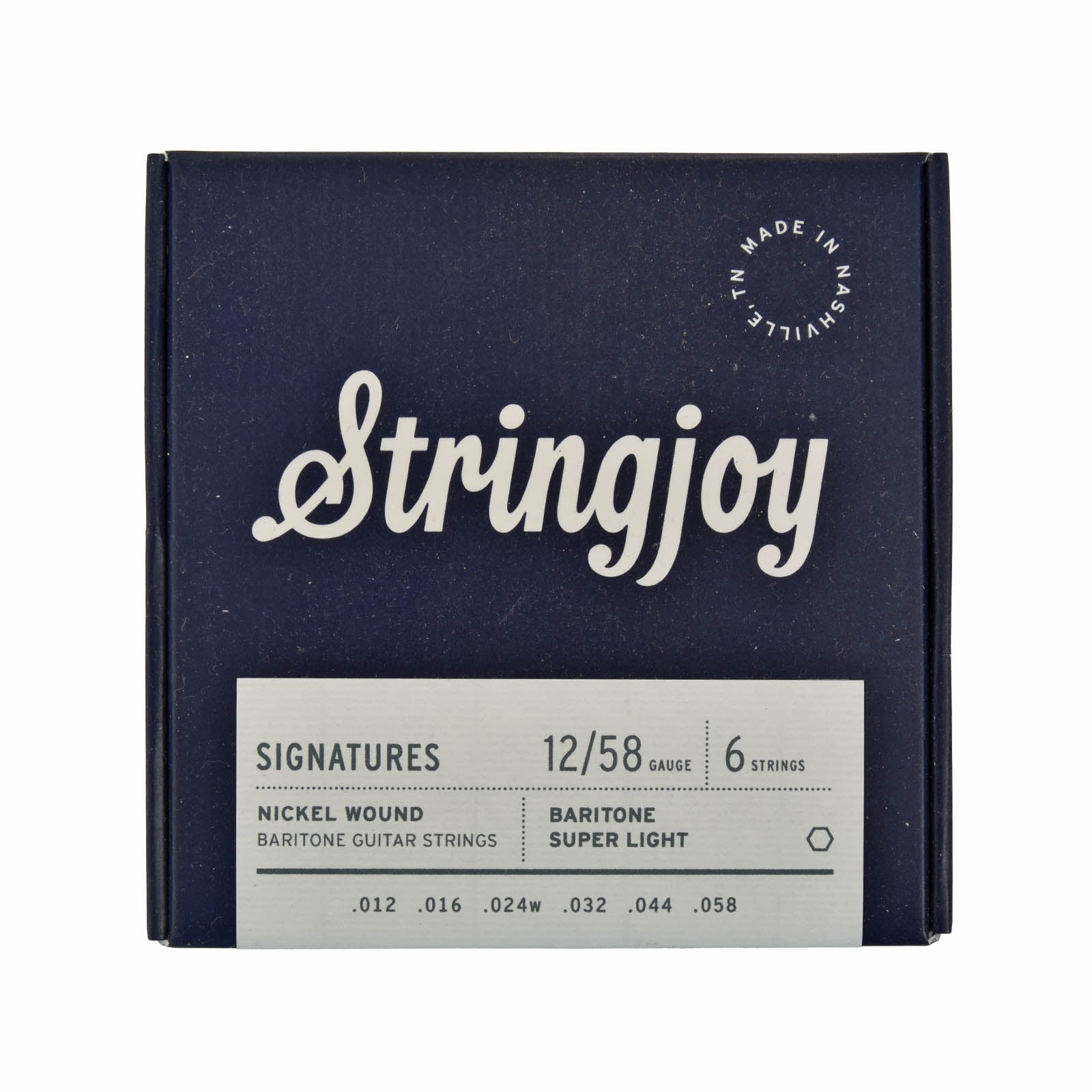 Image 1 of Stringjoy Signatures Baritone Balanced Super Light Gauge (12-58) Nickel Wound Electric Guitar String Set, 6 Strings