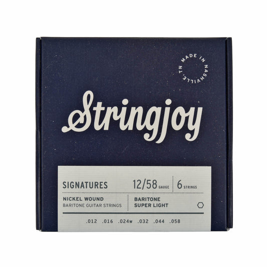 Image 1 of Stringjoy Signatures Baritone Balanced Super Light Gauge (12-58) Nickel Wound Electric Guitar String Set, 6 Strings