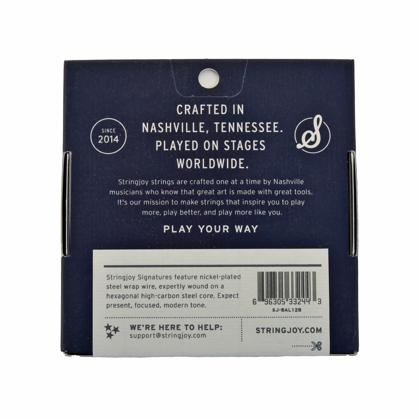 Image 3 of Stringjoy Signatures Baritone Balanced Super Light Gauge (12-58) Nickel Wound Electric Guitar String Set, 6 Strings